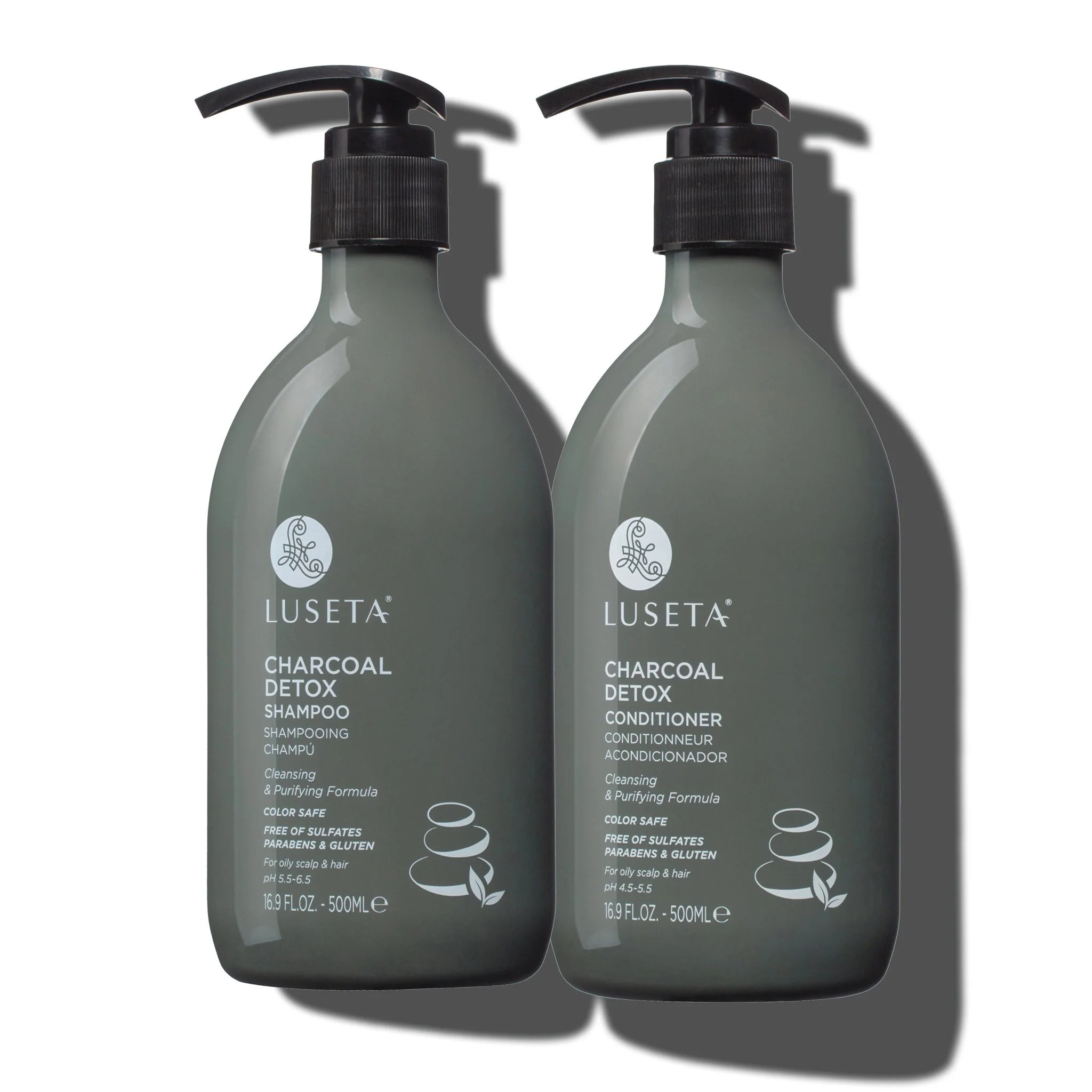 Luseta Charcoal Detox Cleansing & Purifying Shampoo & Conditioner Set