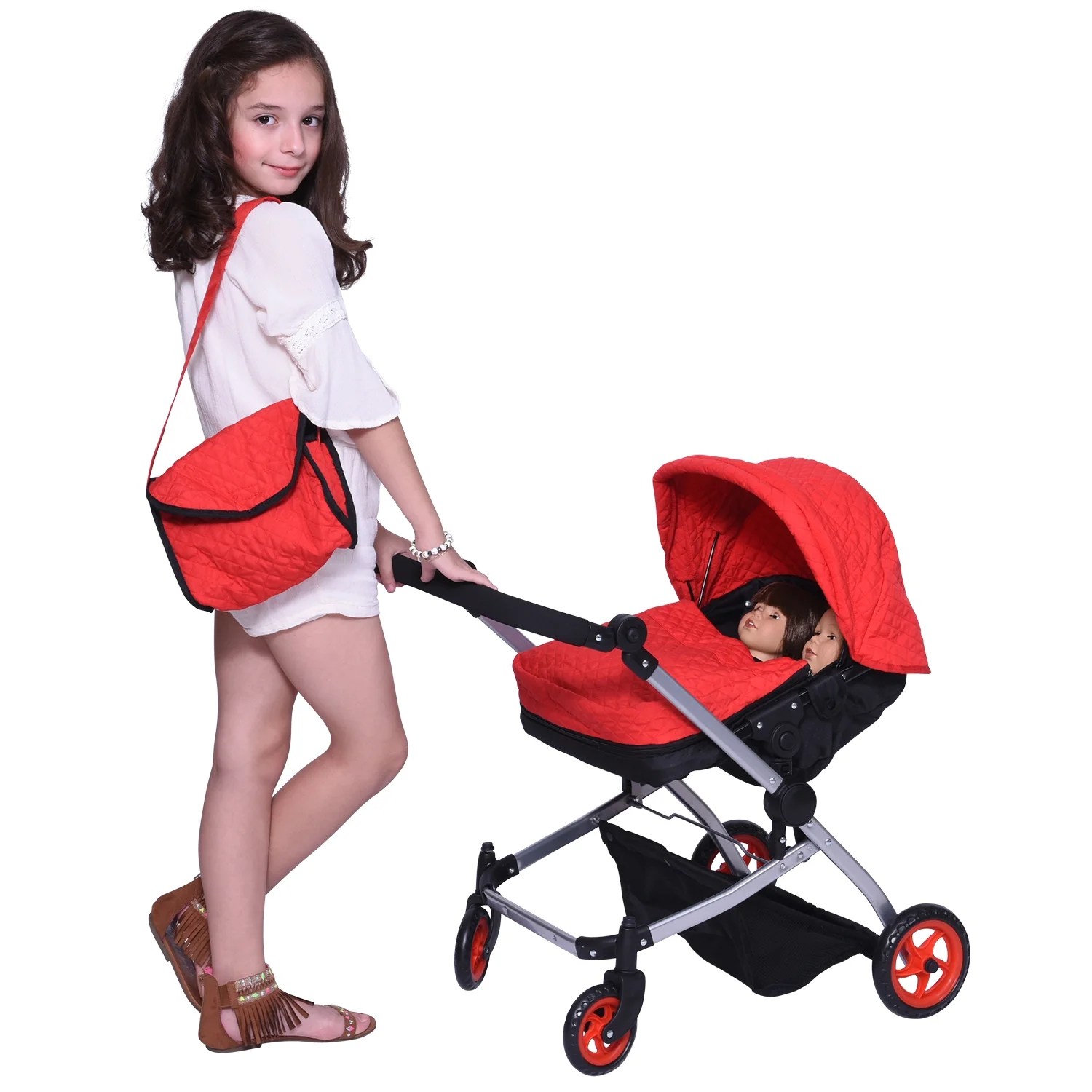 Modern Twin Doll Deluxe Babyboo Stroller Adjustable