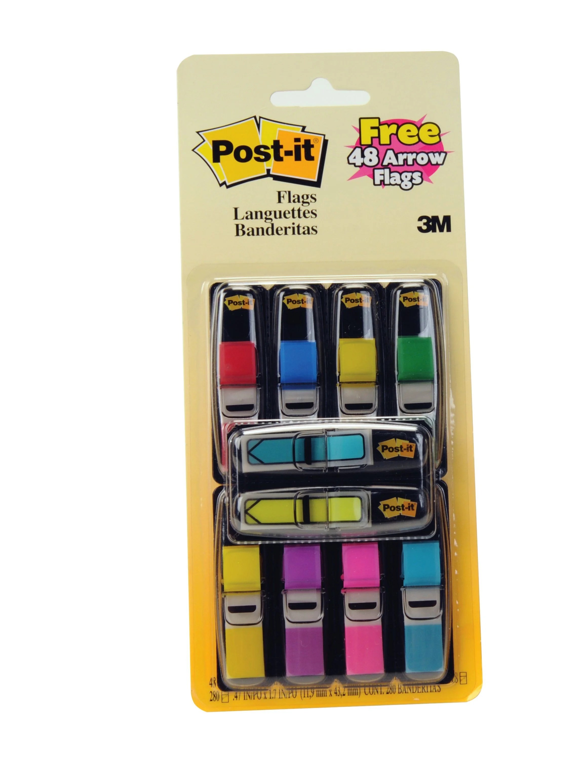 Postit Flags Value Pack, Assorted Colors, .47" Wide, 328 Flags