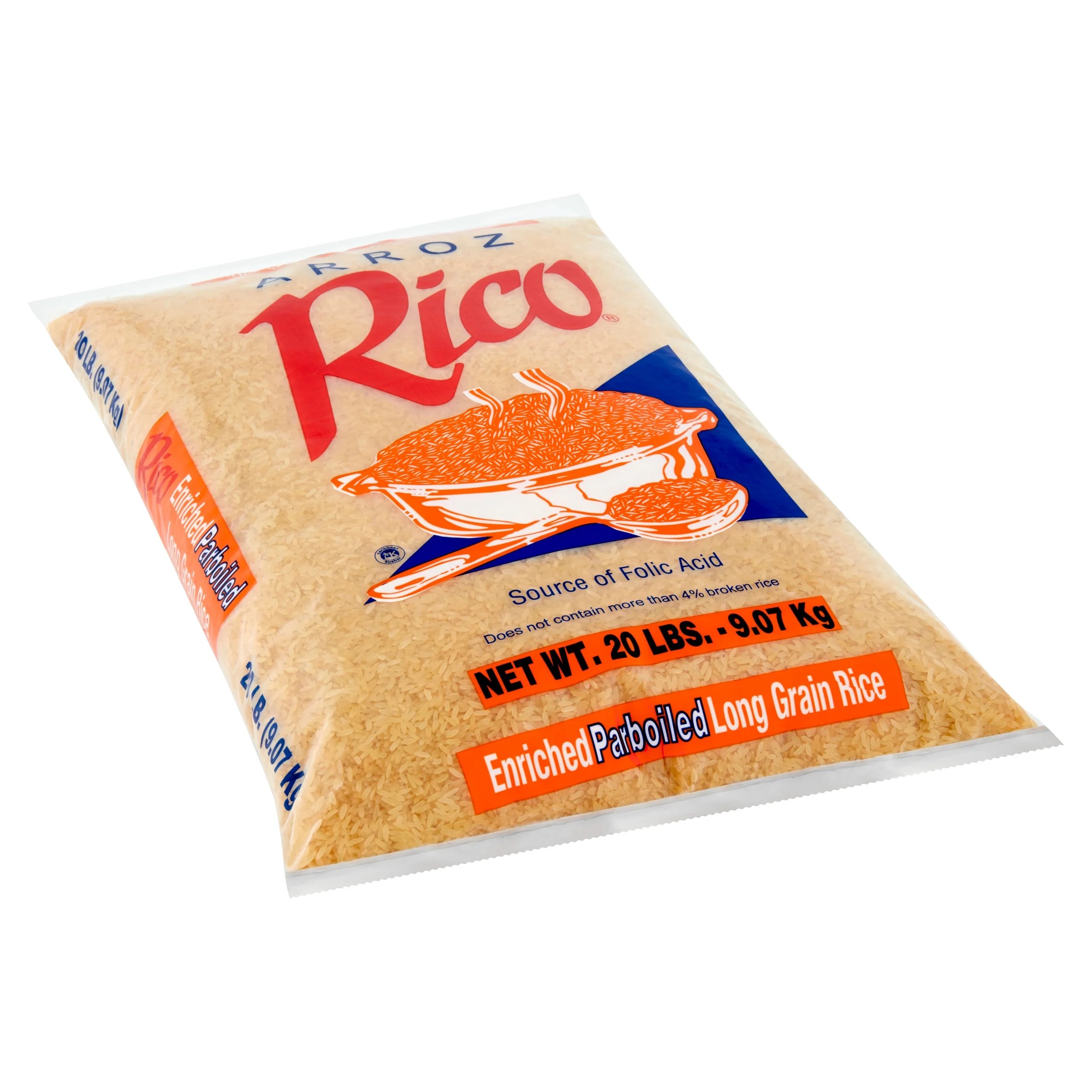 Rico Enriched Parboiled Long Grain Rice, 20 lbs