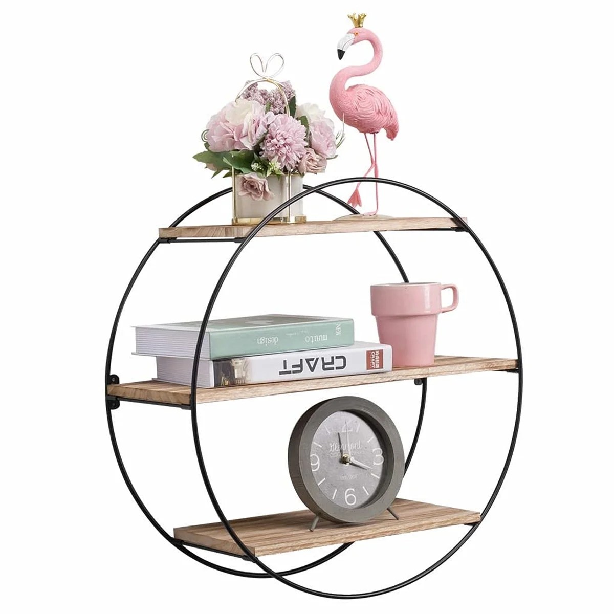 Floating Shelves Wall Mounted, 3 Tier Geometric Round Wall Shelves Floating Shelves Wall Mounted, 3 Tier Geometric Round Wall Shelves