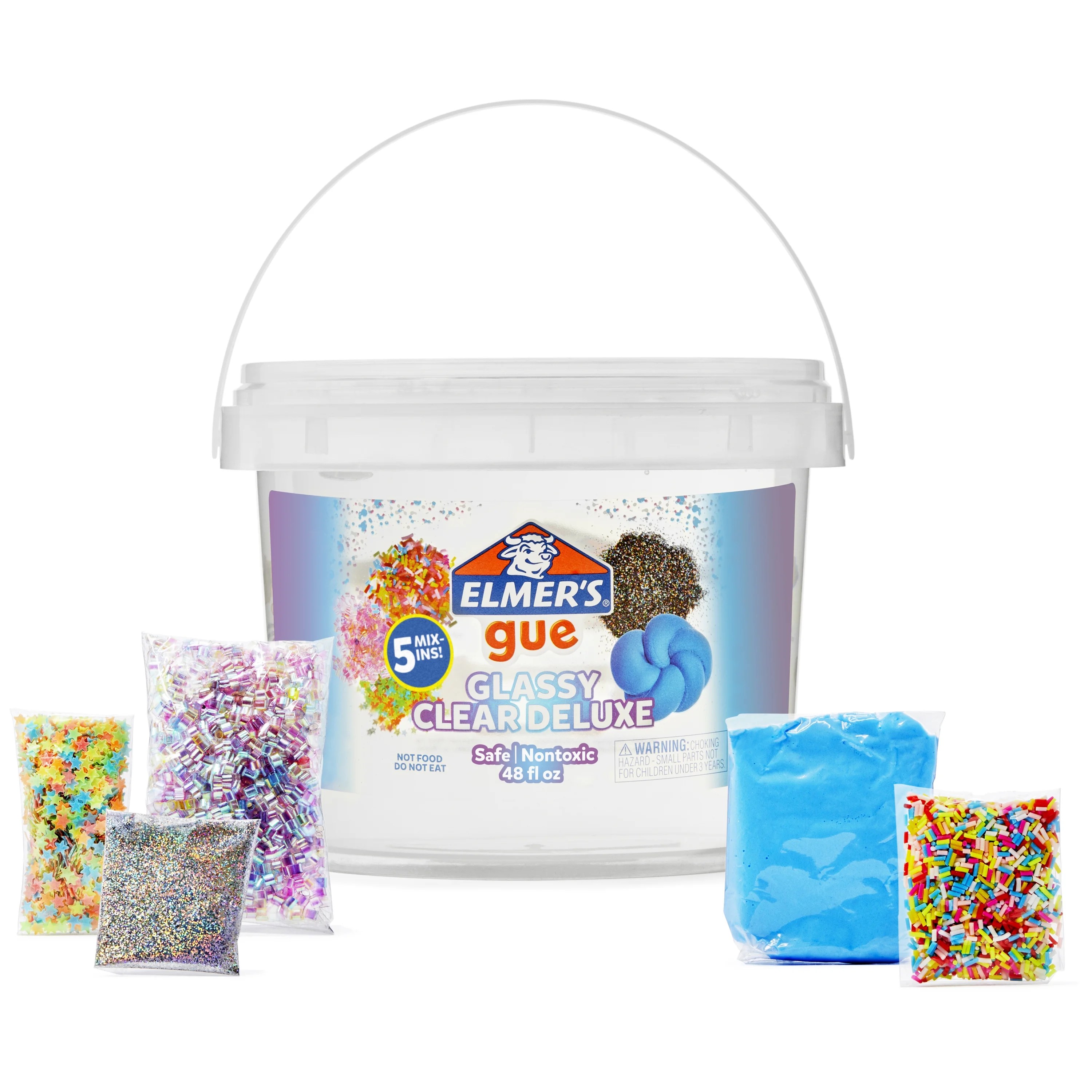 Elmer's Gue Premade Slime, Glassy Clear Slime, Includes 5 Sets of Slime