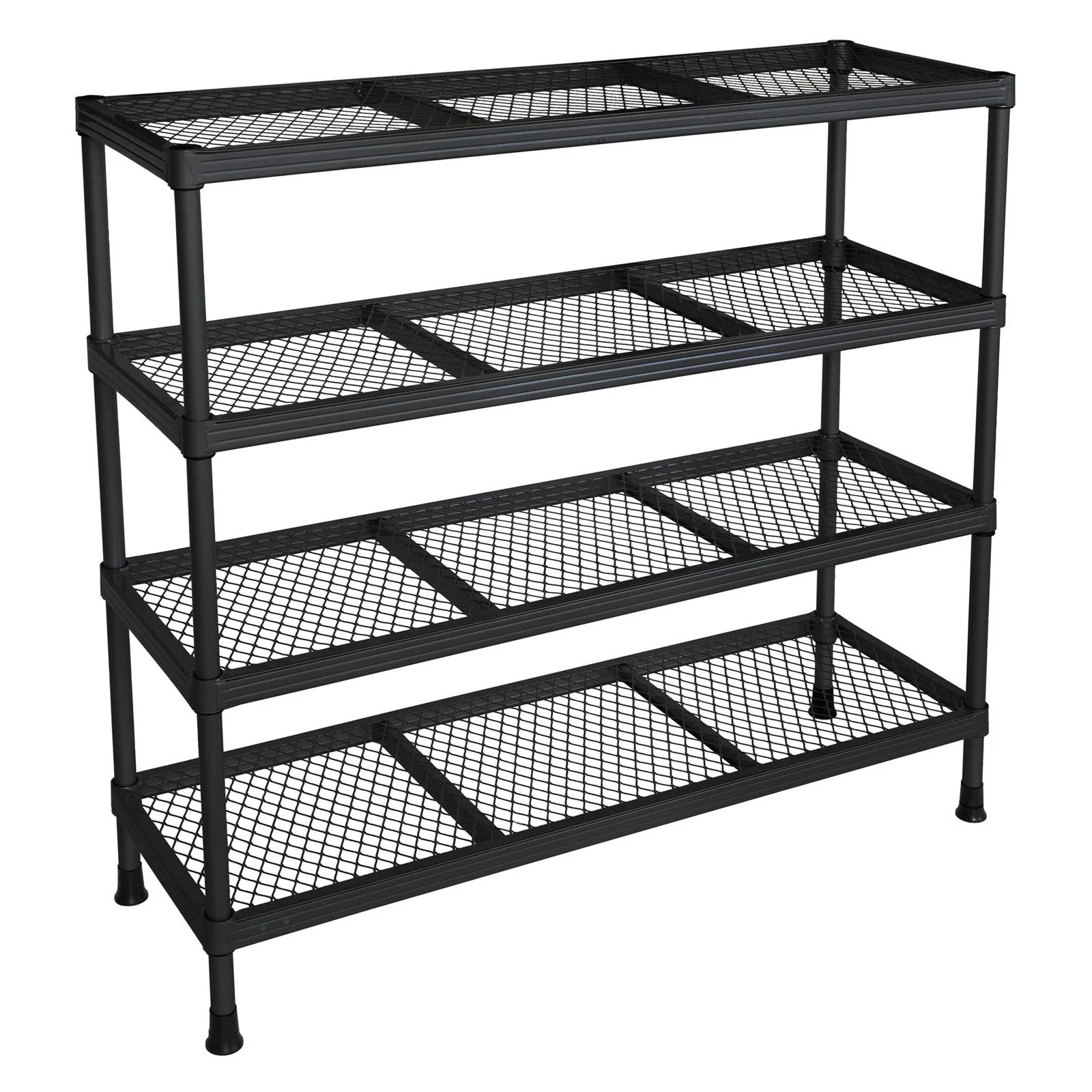 Muscle Rack 31"W x 31"H x 11"D 4Shelf Wire Shelving, Black