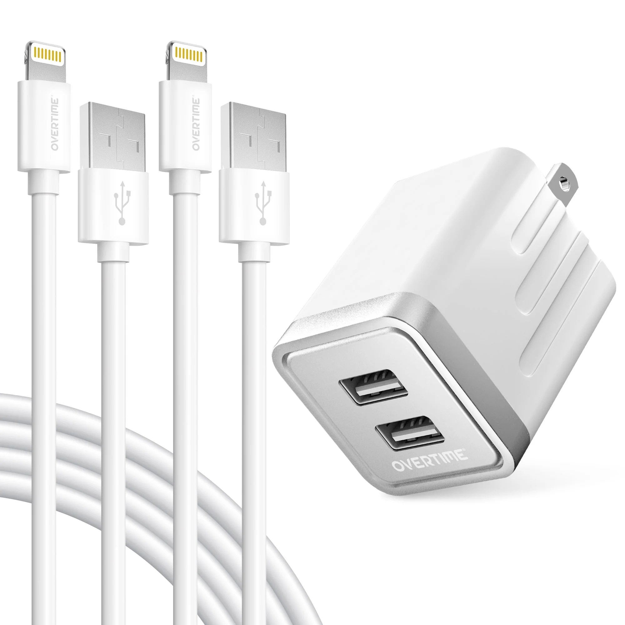 Overtime Phone Charger Set MFi Certified Lightning Cable (10ft, 10ft