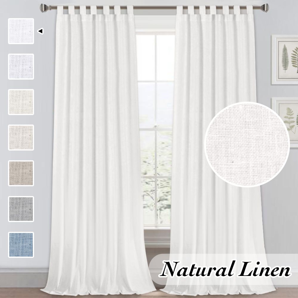 H.VERSAILTEX Linen Blended Curtains Light Filtering Sheer Curtains Tab