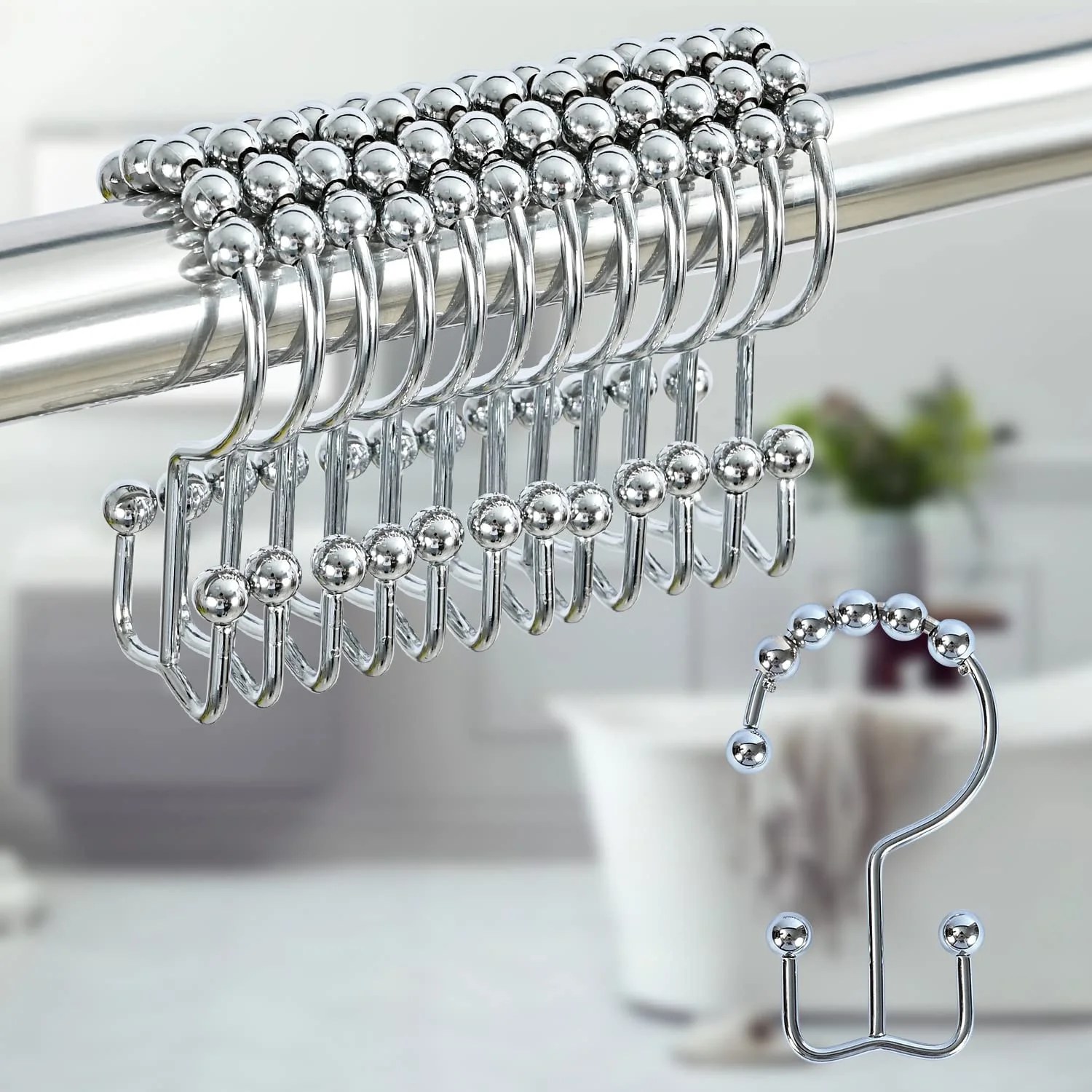 Shower Curtain Hooks Double Sided Shower Curtain Hooks Dual Curtain