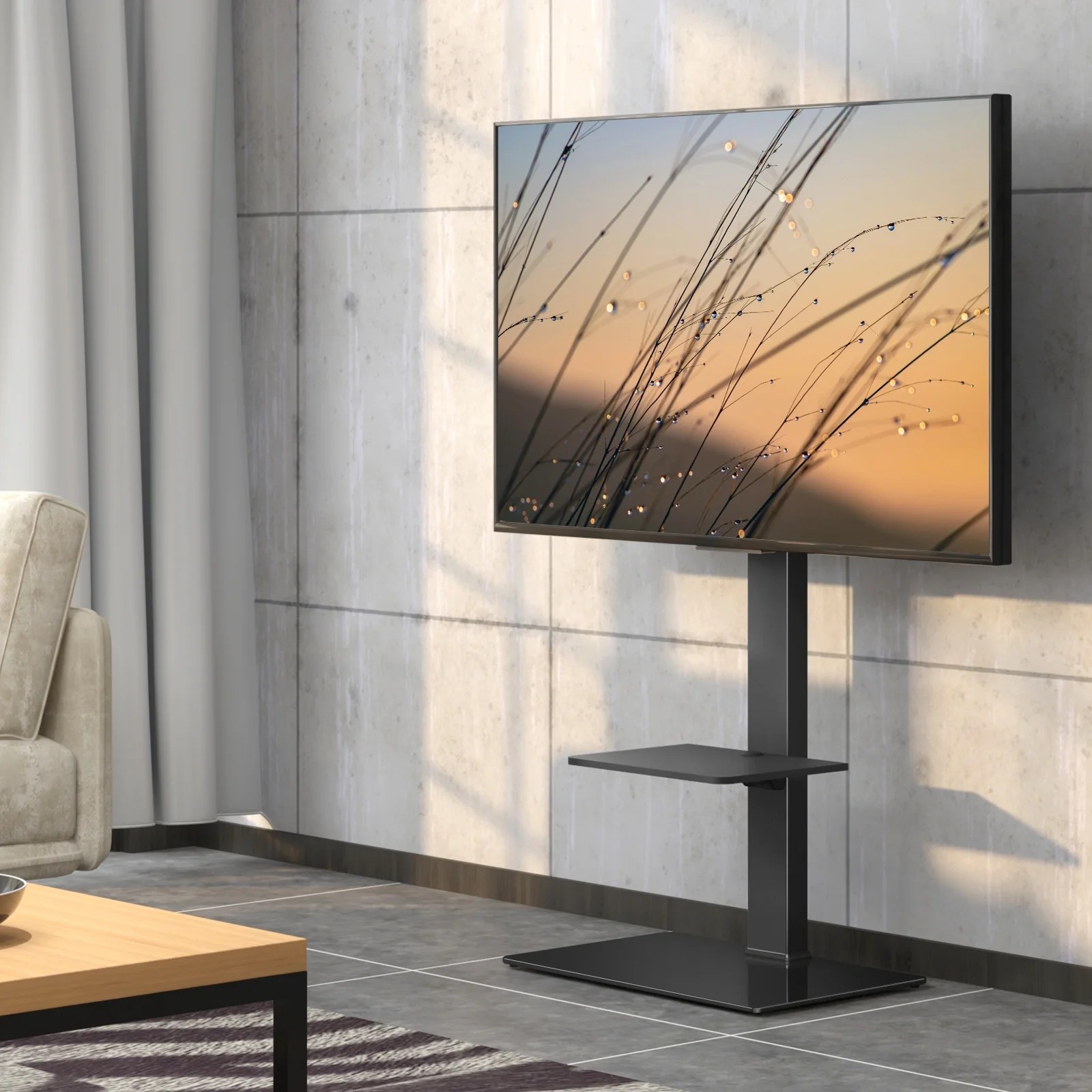 FITUEYES Universal Swivel Floor TV Stand for 3265 Inches LCD/LED Flat