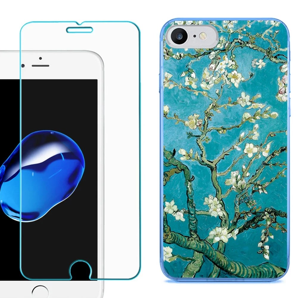 For Apple iPhone SE 2020 Case, SlimFit TPU Gel Phone Case (Blue Border