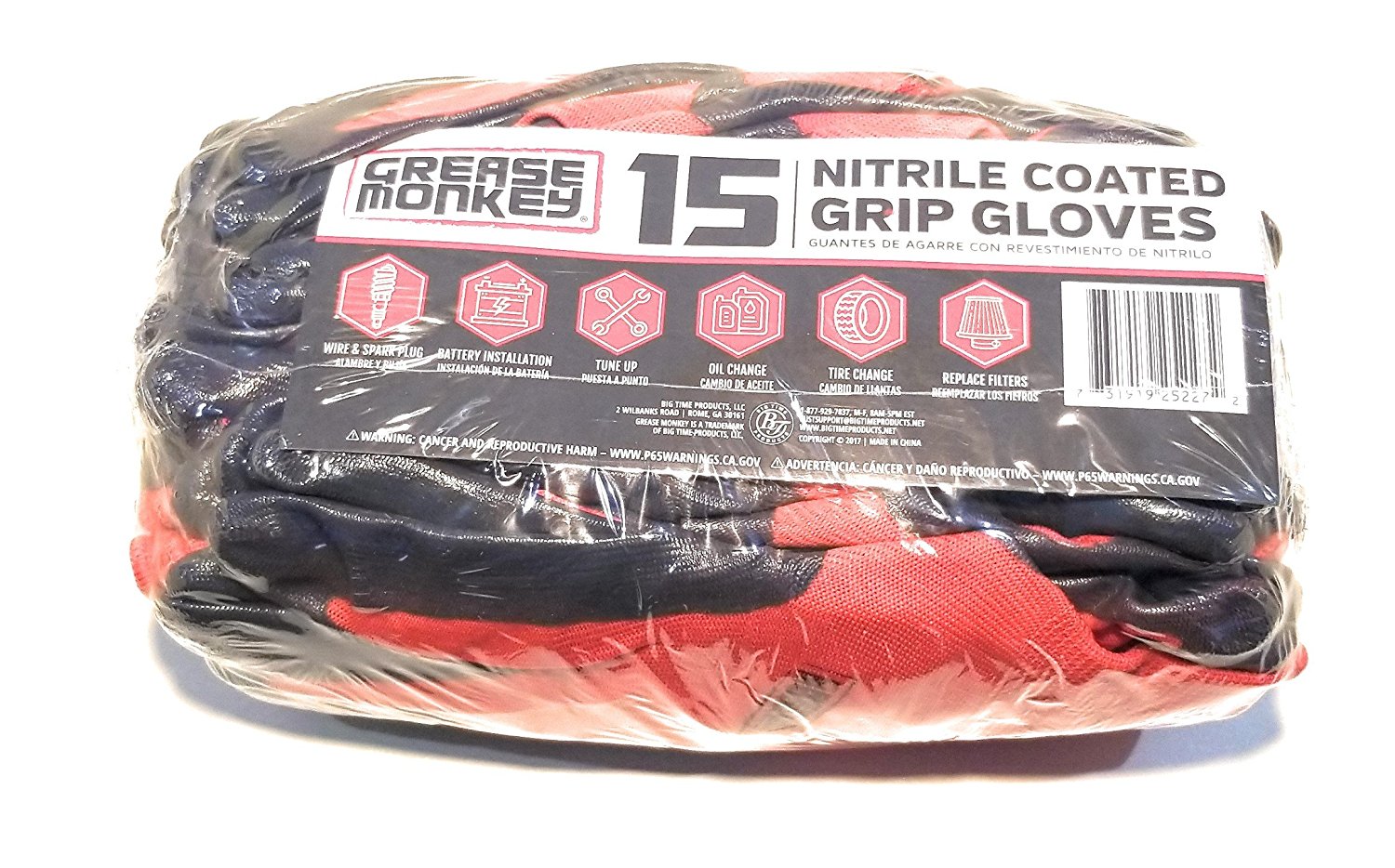Grease Monkey Nitrile Coated Work Gloves 15 Pairs Size Large
