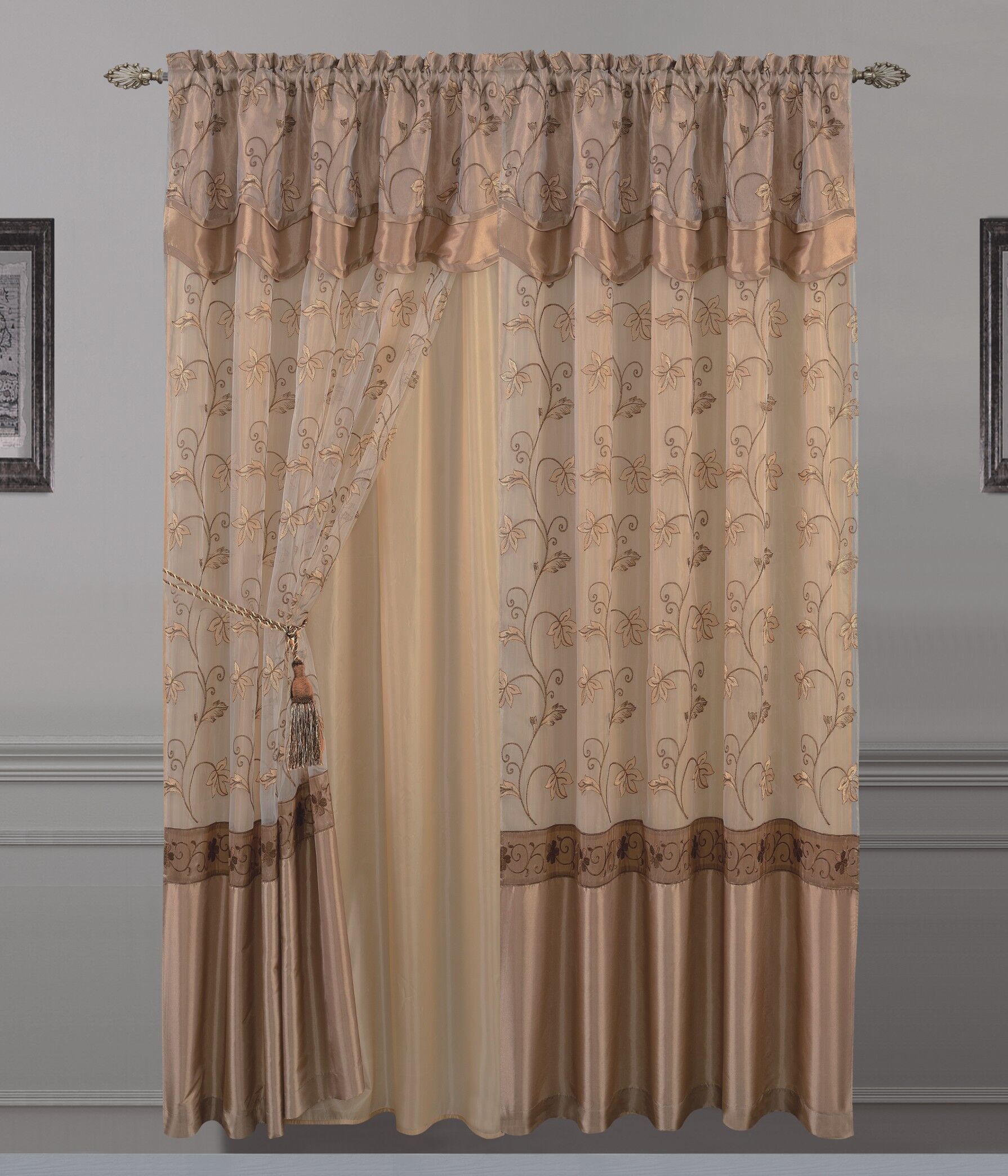 All American Collection New 1 Panel Embroidered Curtain All American Collection New 1 Panel Embroidered Curtain