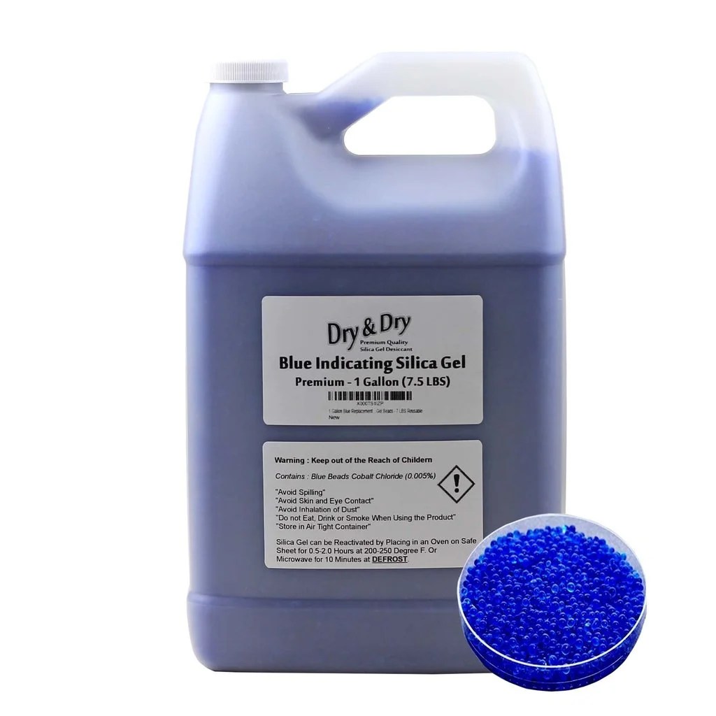 1 Gallon "Dry & Dry" Premium Blue Indicating Silica Gel Beads (Industry