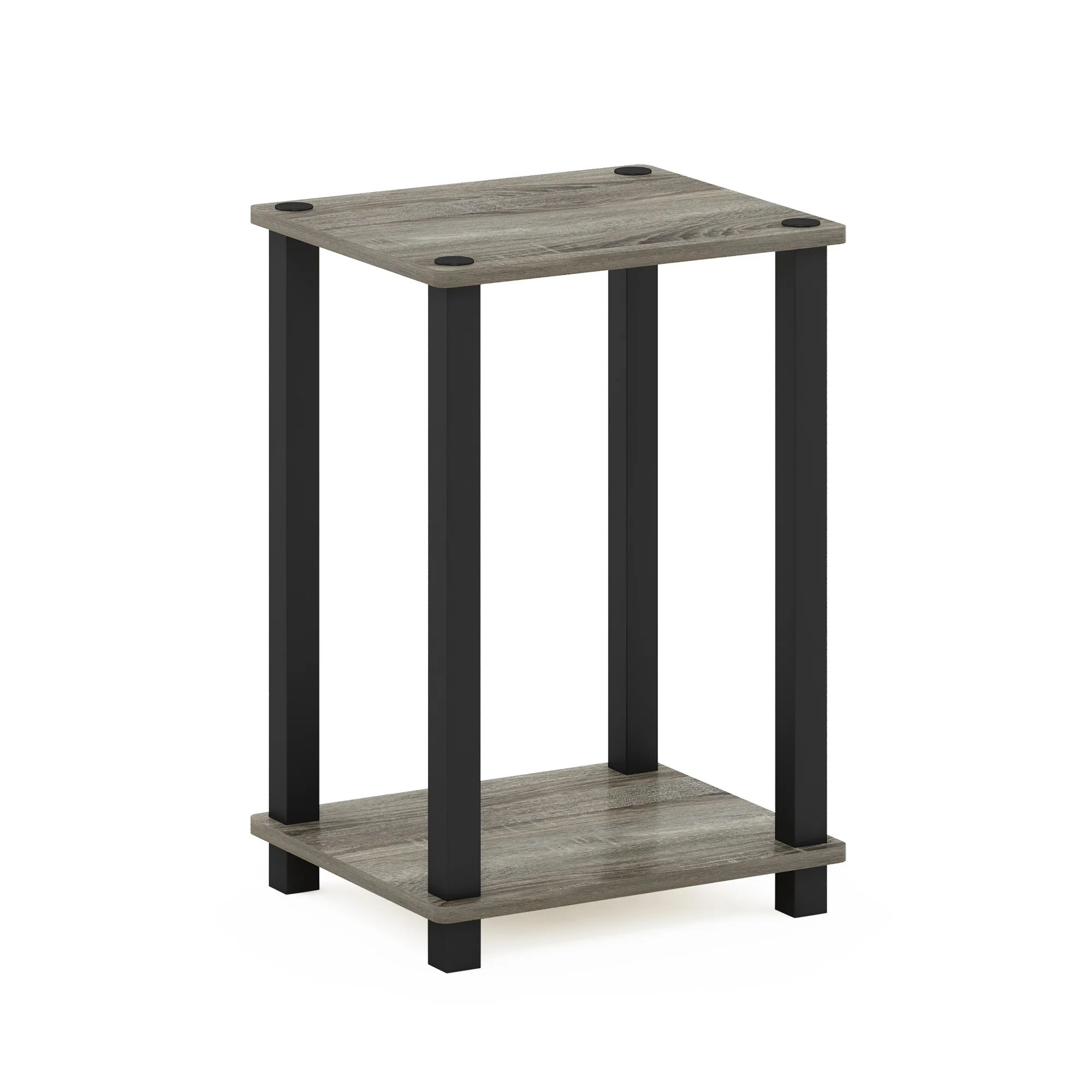 Furinno Simplistic End Table, Small, French Oak/Black