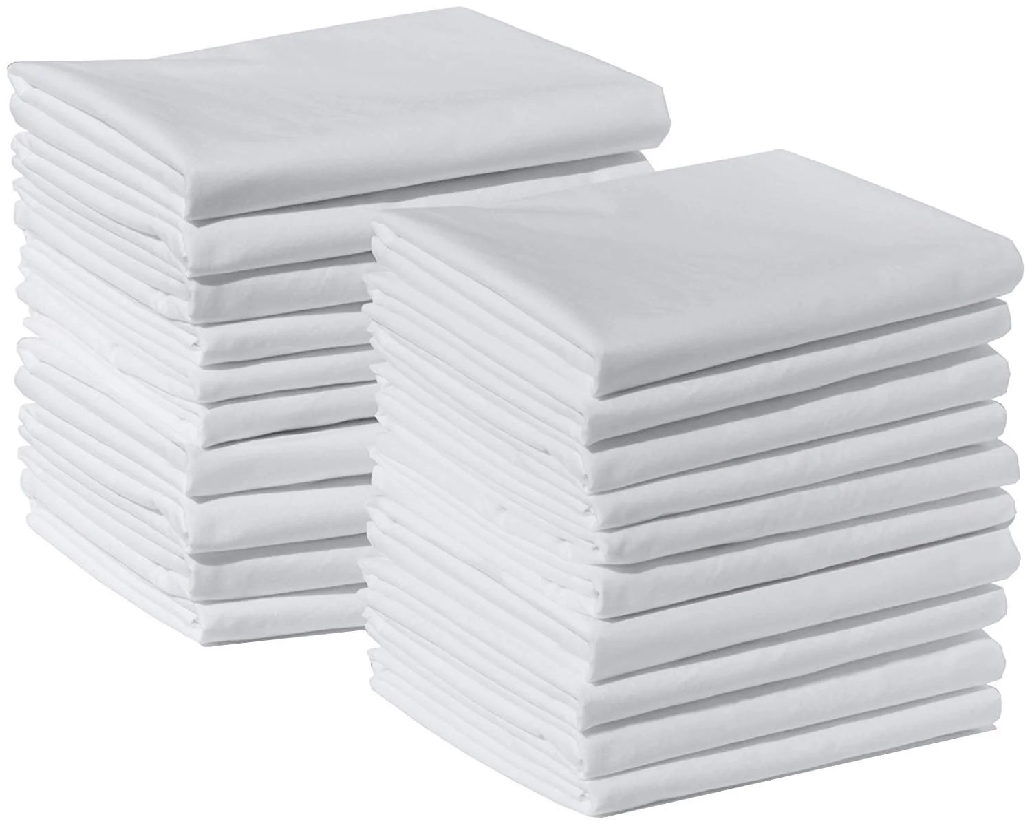 20 King Size 100 Cotton White T220 Percale Wholesale Bulk Pillowcases