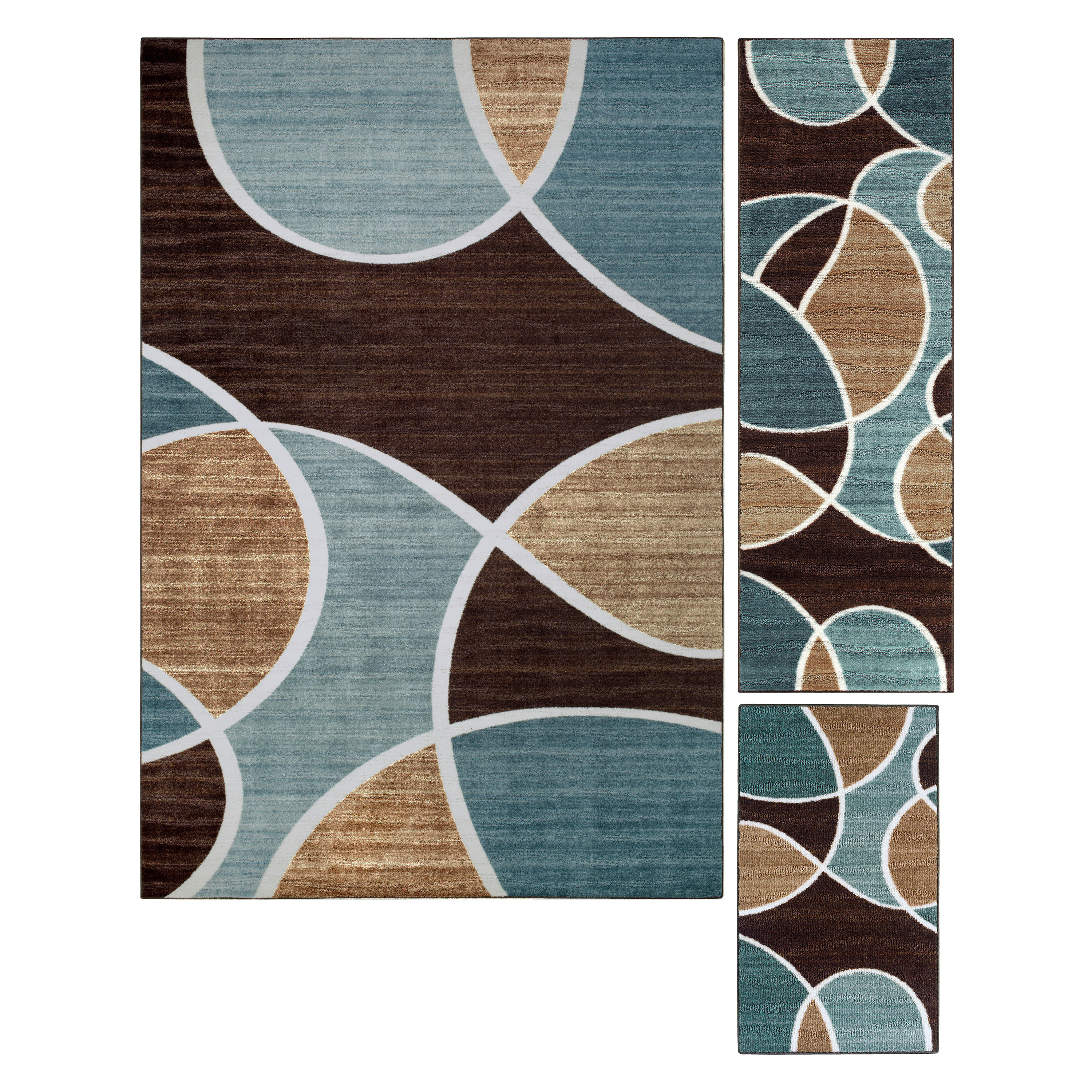 Better Homes & Gardens Geo Waves Area Rug Set, Aqua