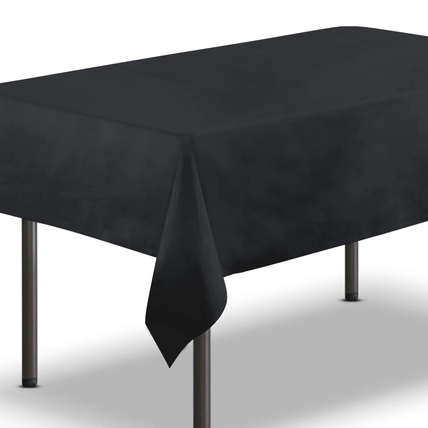 [10 Pack] Black Plastic Tablecloth 54 x 108 Inch Rectangle Table