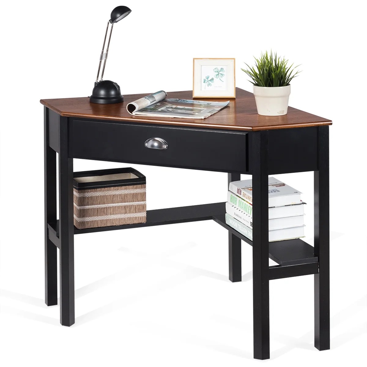 Costway Corner Computer Desk Laptop Writing Table Wood Costway Corner Computer Desk Laptop Writing Table Wood