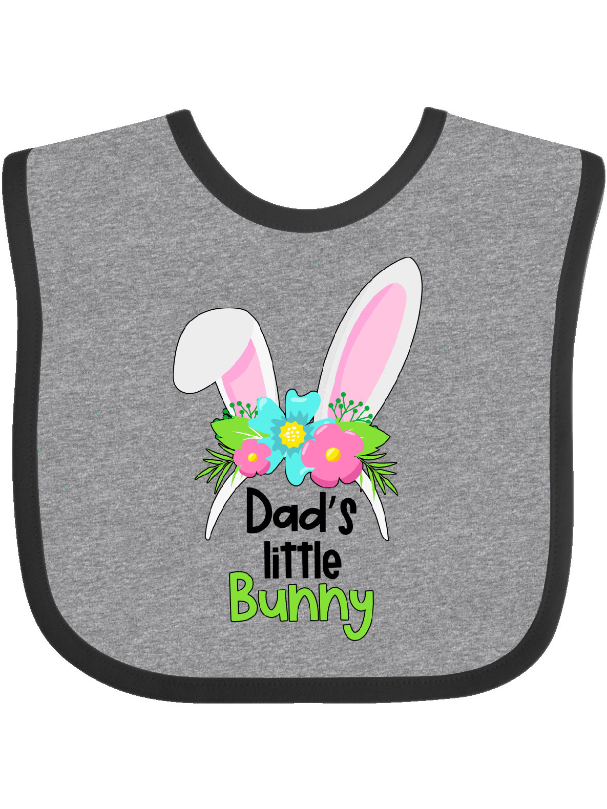 Dads Little Bunny Cute Easter Bunny Ears Baby Bib