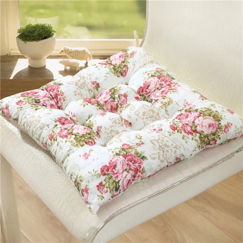 15.7''x15.7'' Square Chair Pad Seat Cushion with Ties NonSlip Soft