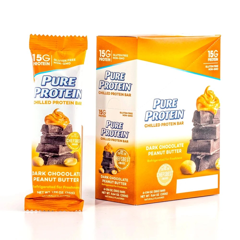 Pure Protein Chilled Protein Bars, Dark Chocolate Peanut Butter, 15g