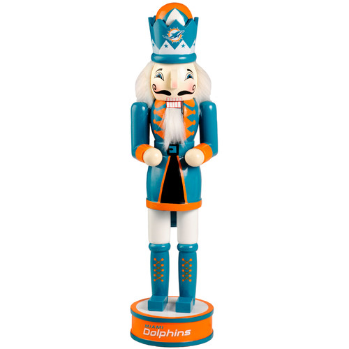 Forever Collectibles NFL 14" Wooden Nutcracker, Miami Dolphins