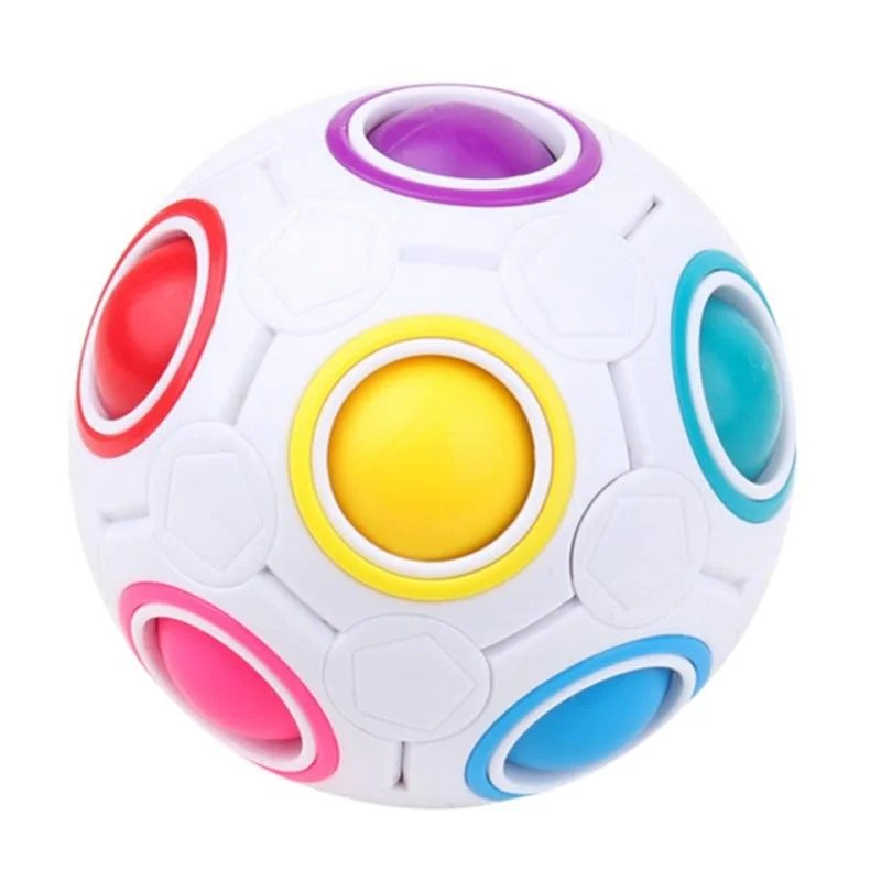 Plastic Cube Rainbow Magic Ball Puzzle Fun Fidget Children's