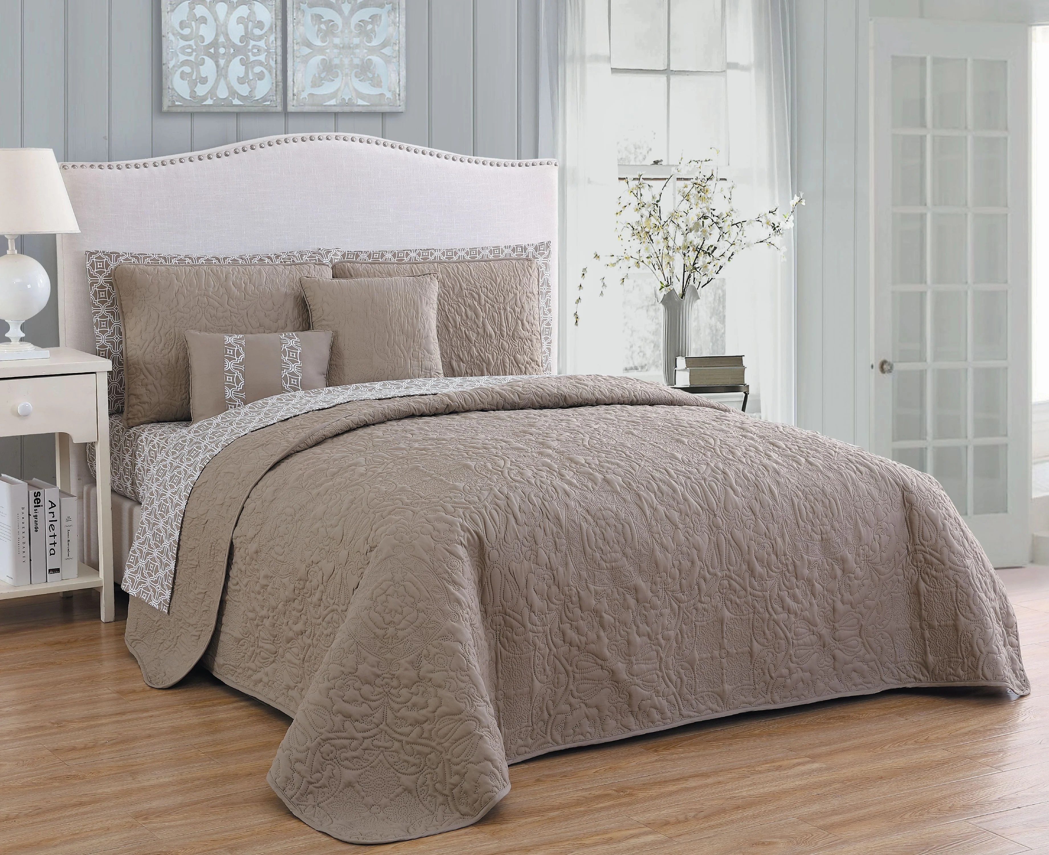 Melbourne 9pc Quilt Set Taupe