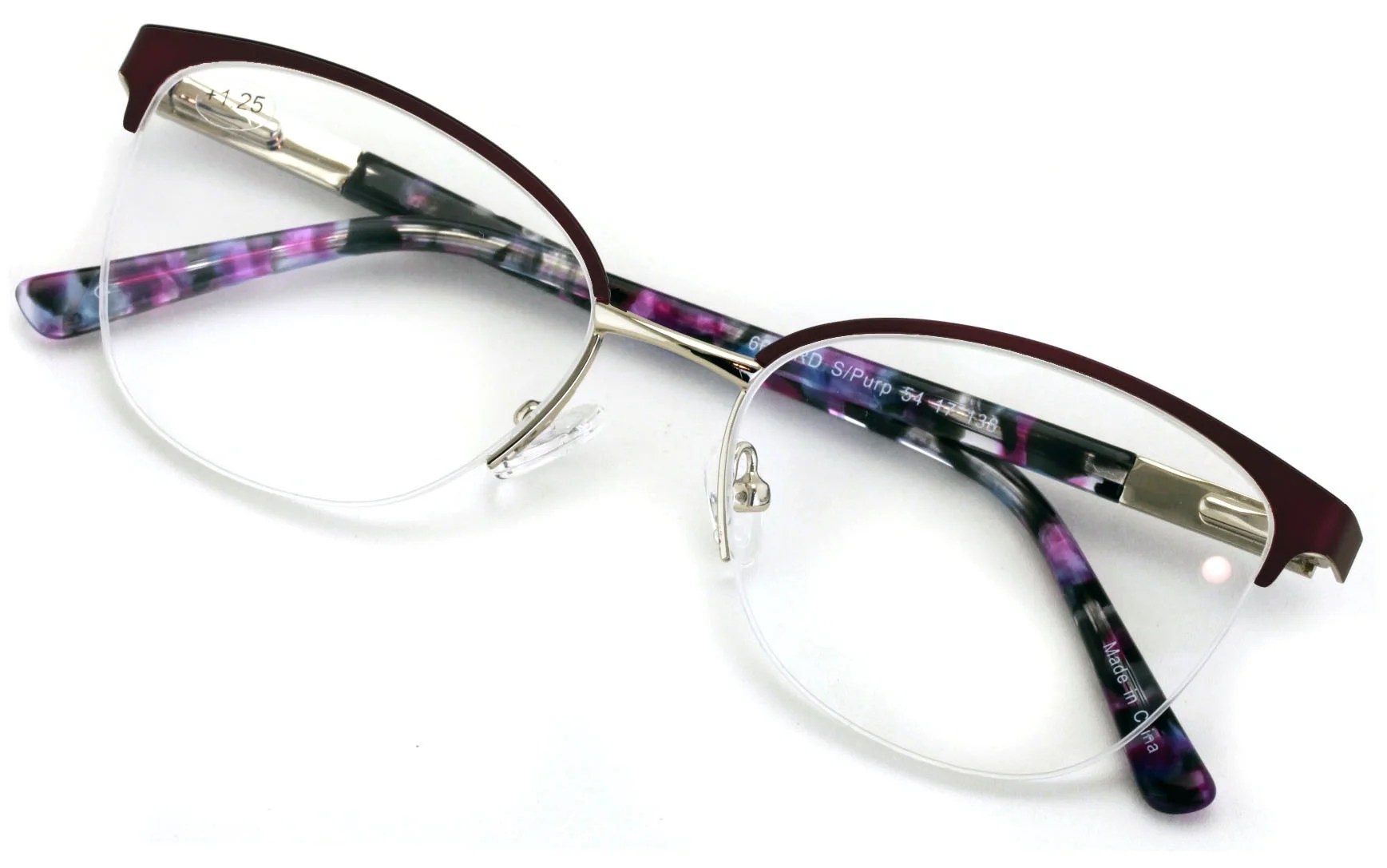 Premium Women's Round Half Rim Optical Frame Reading Glasses Clear