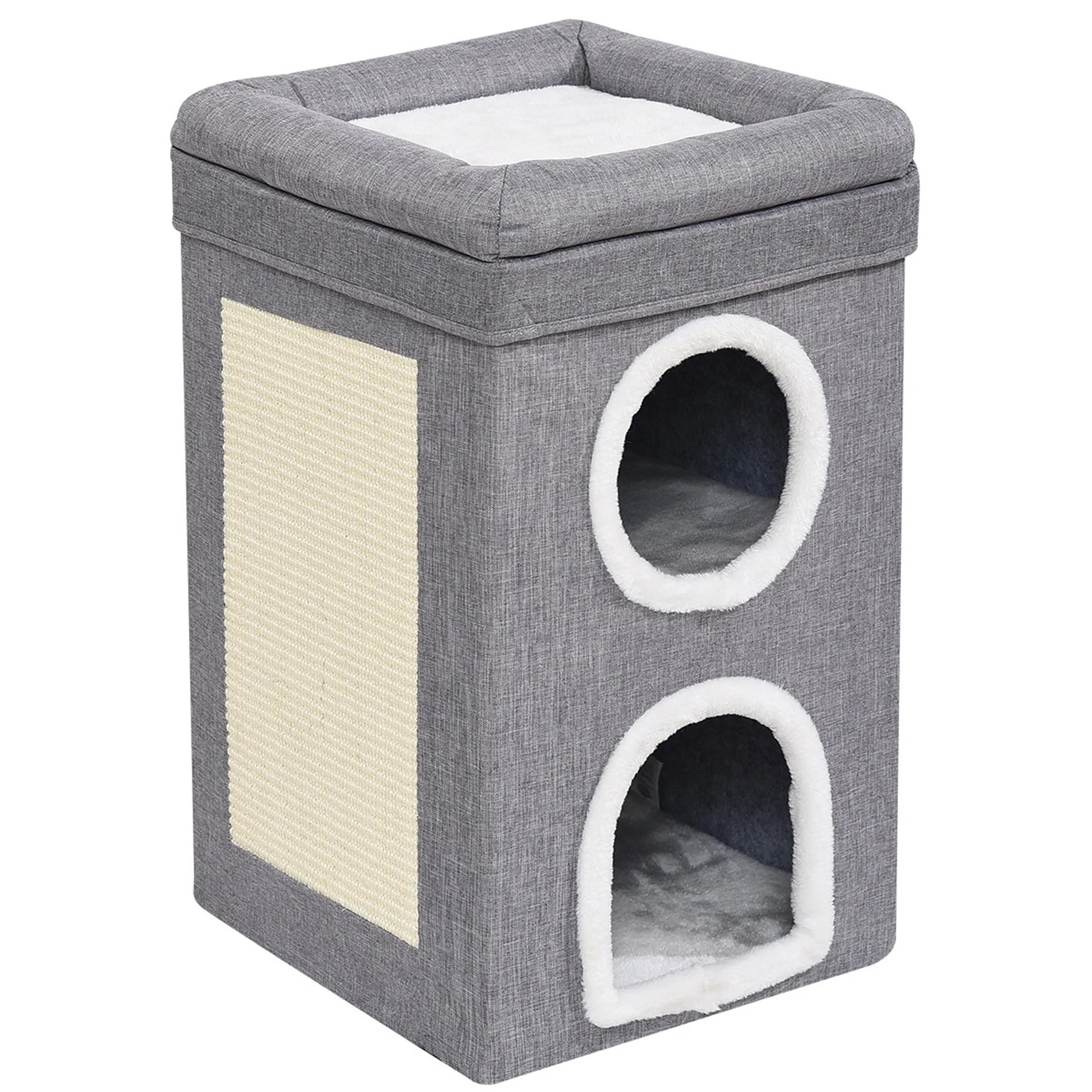 2 Tire Cat House, 2 in 1 Cat Bed for Indoor Cats, Soft Coazy Cat Cave