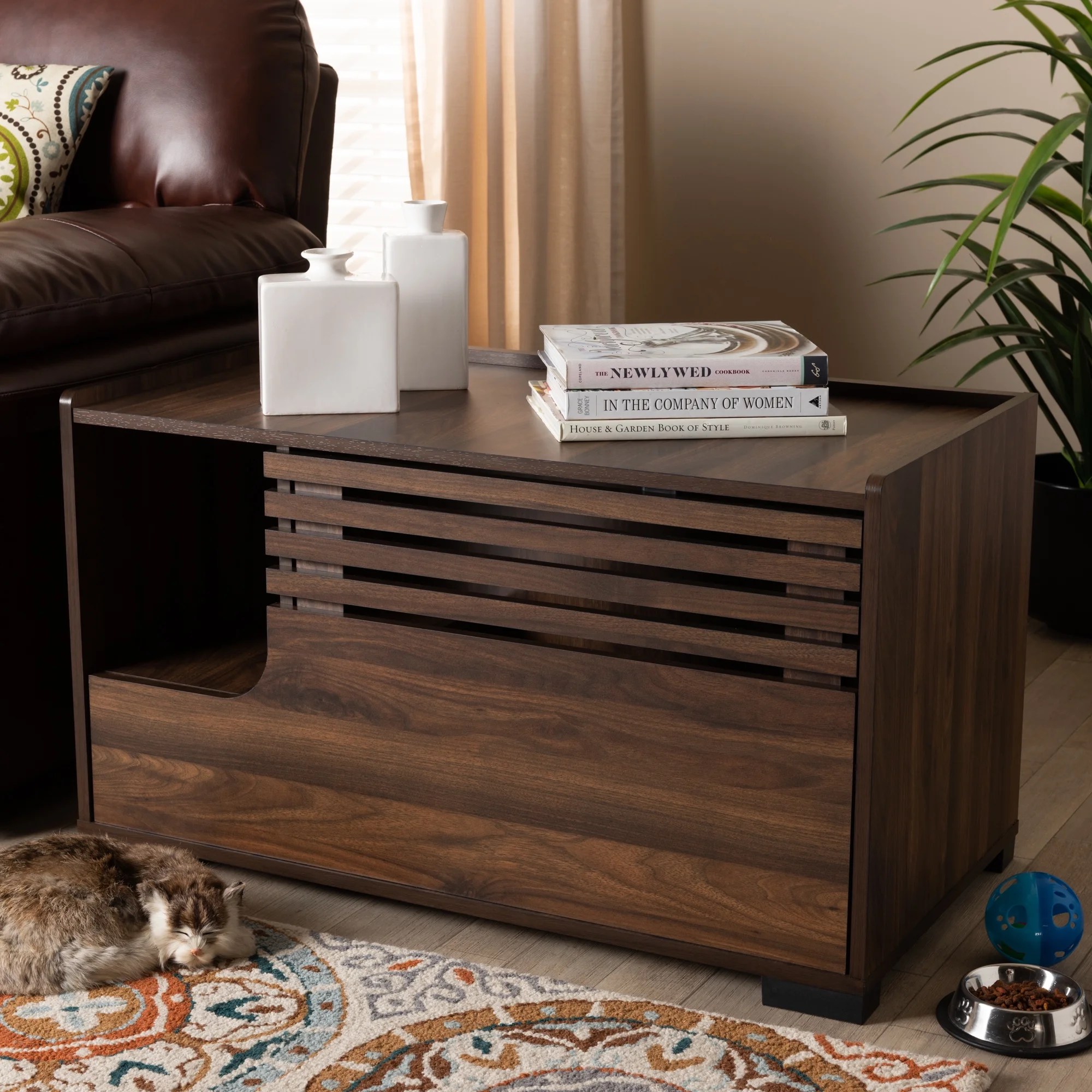 Baxton Studio Claire Modern and Contemporary Walnut Brown Finished Cat