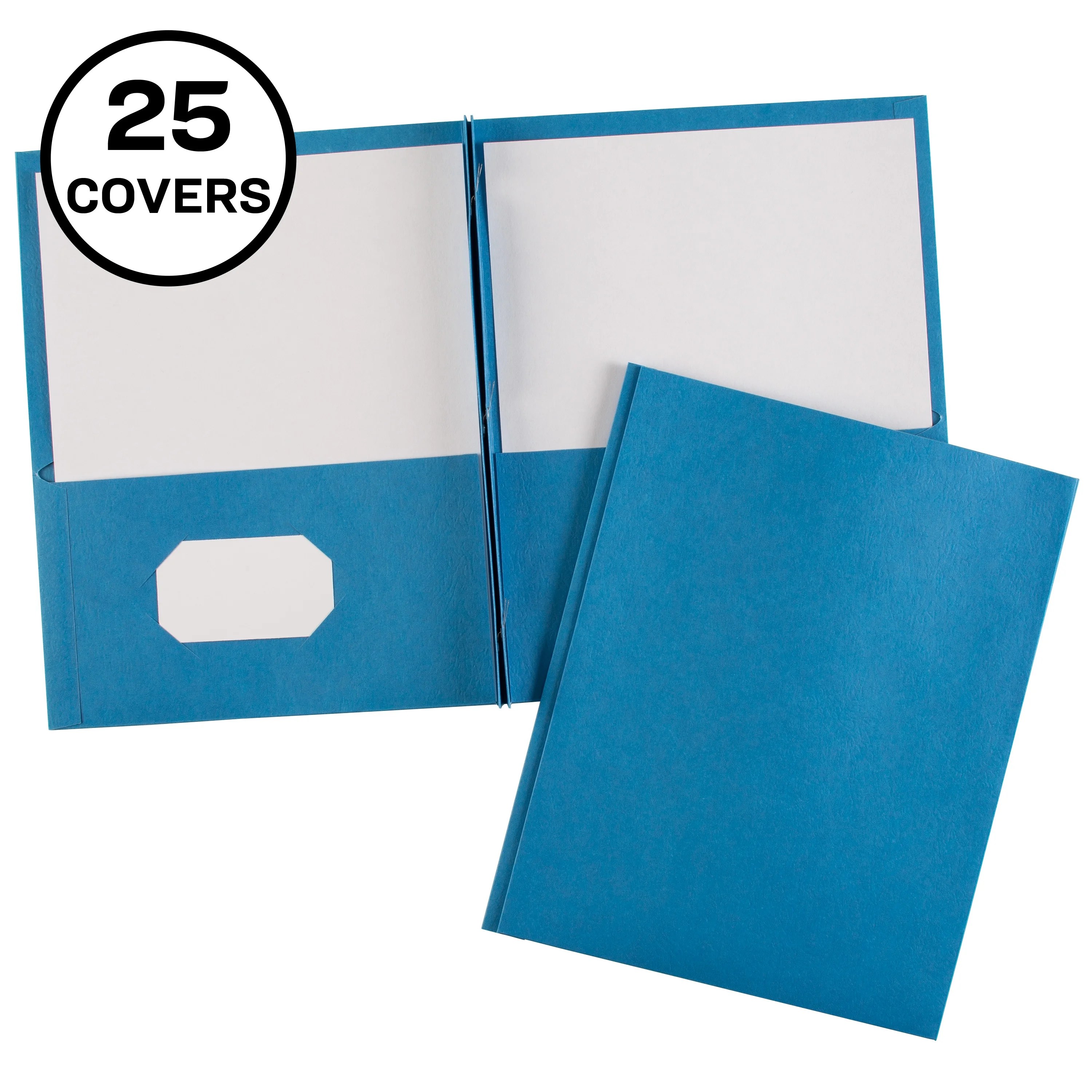 Two Pocket Folders with 3 Prong Fasteners, 25 Blue Folders (47976 Two Pocket Folders with 3 Prong Fasteners, 25 Blue Folders (47976