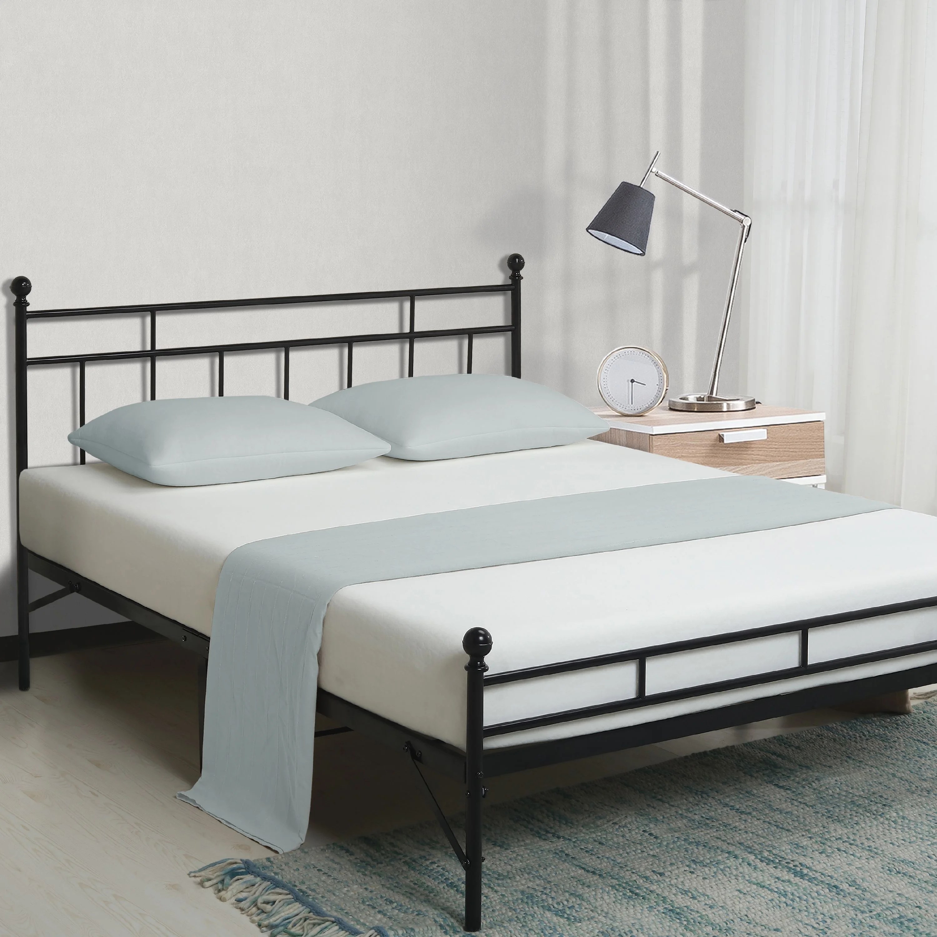 Best Price Mattress 12 Inch AllinOne Easy Setup Metal Platform Bed w Best Price Mattress 12 Inch AllinOne Easy Setup Metal Platform Bed w