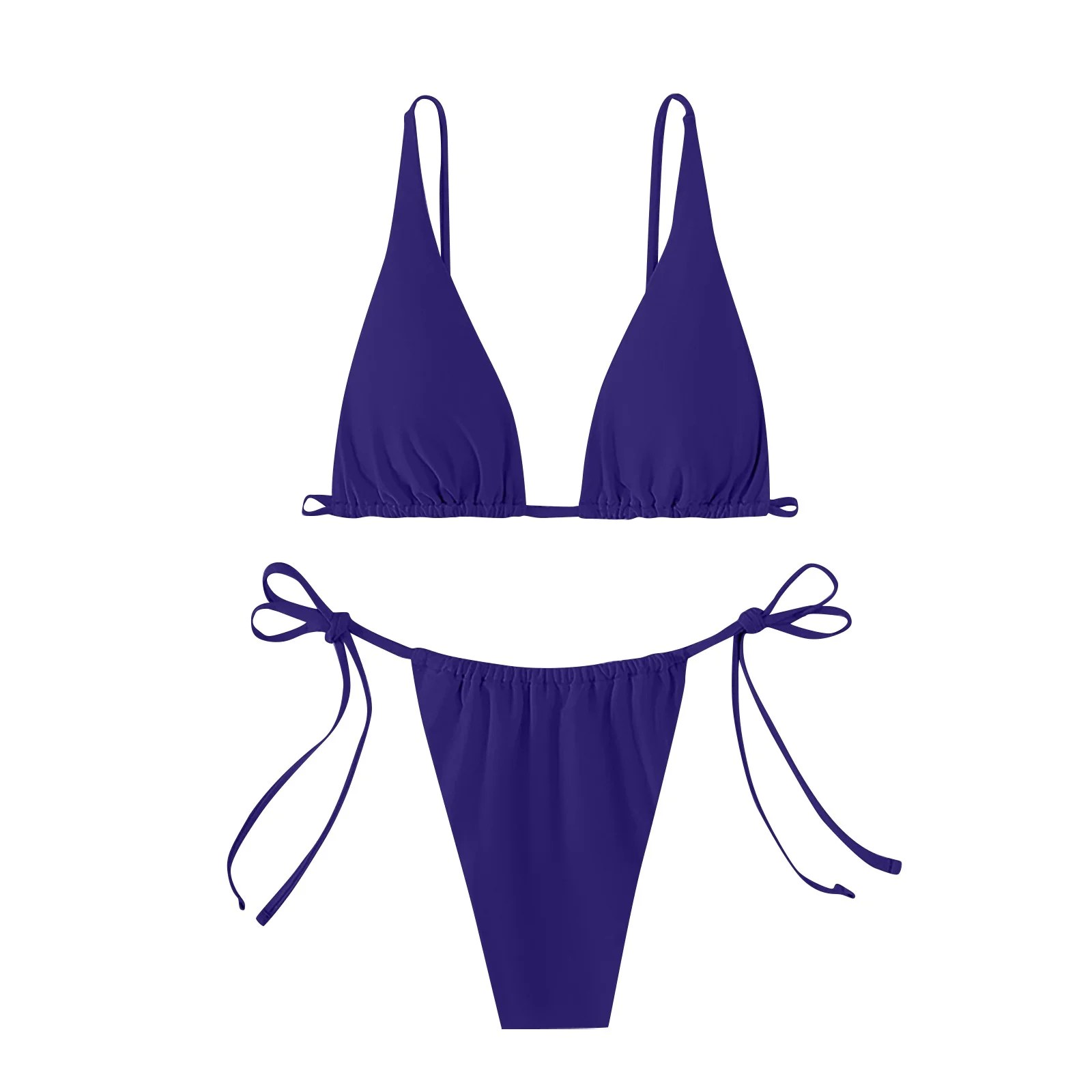 YDKZYMD Women Swimsuit Low Rise Thong Bikini Triangle Two Piece Print