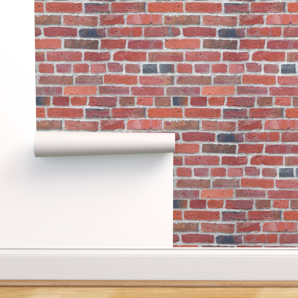 Removable WaterActivated Wallpaper Old Brick Wall Brown Bronze Houses