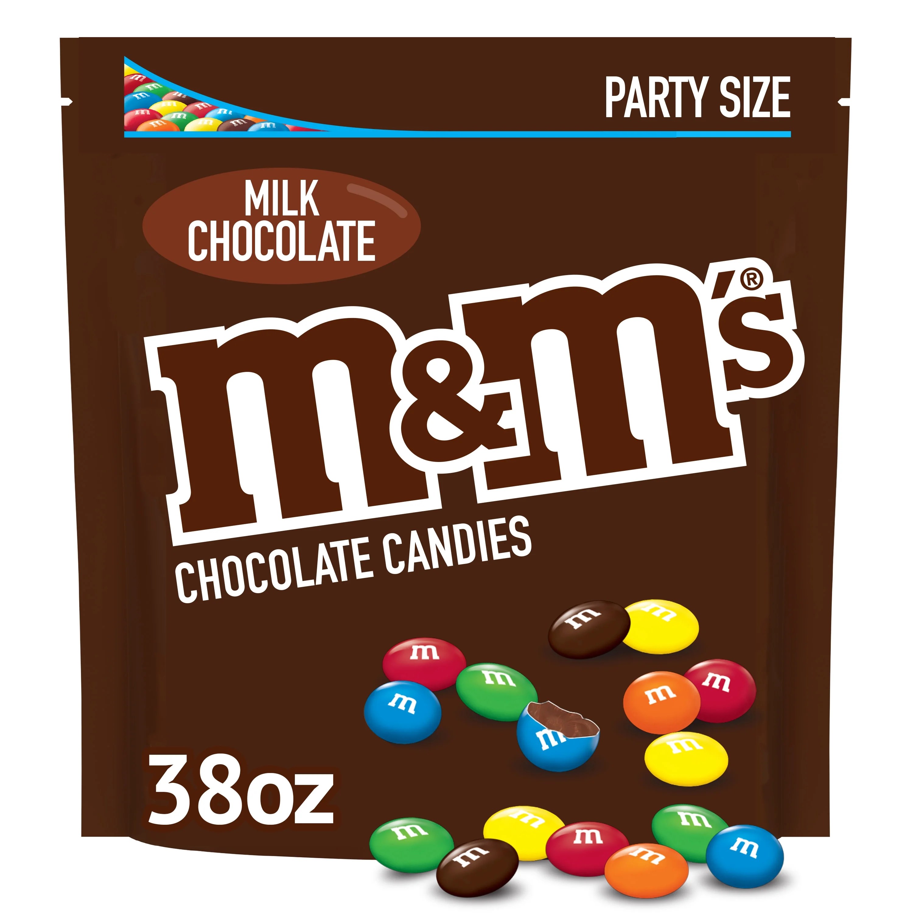 M&M's Milk Chocolate Candy, Party Size 38 oz Bag