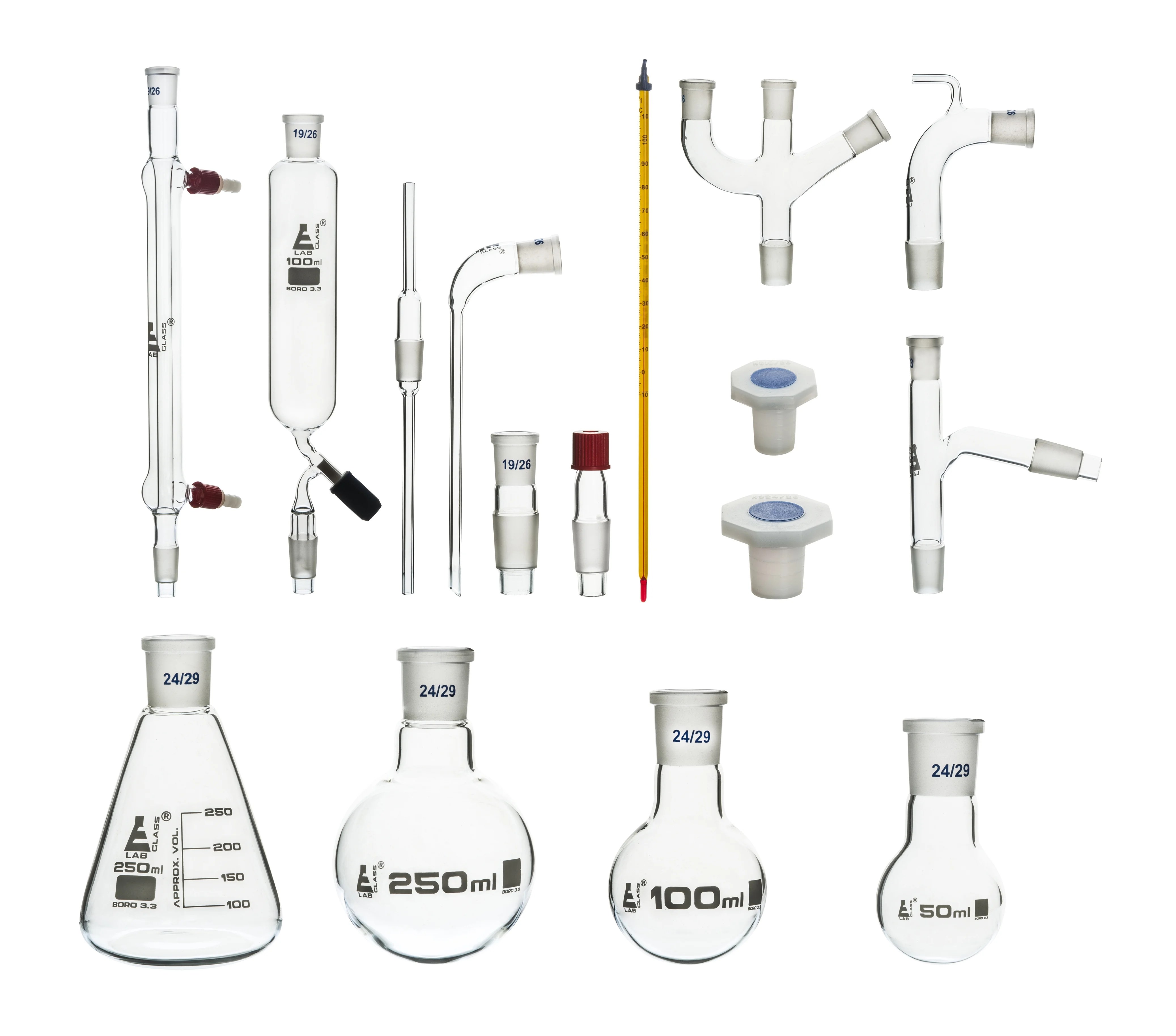 EISCO Advanced Organic Chemistry Distillation Glassware Set 17 Piece