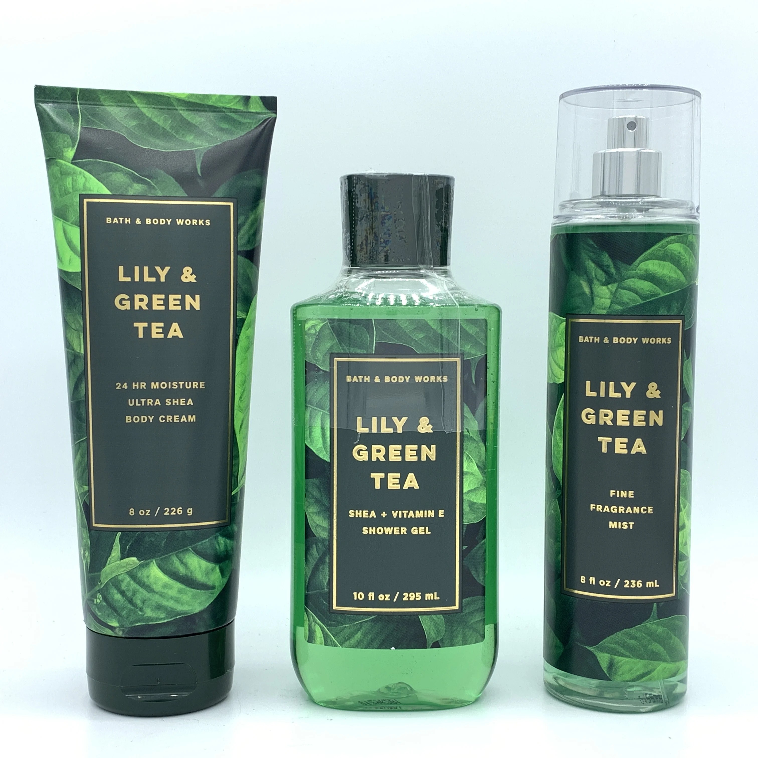 Bath and Body Works Lily and Green Tea Body Cream, Shower Gel and Fine