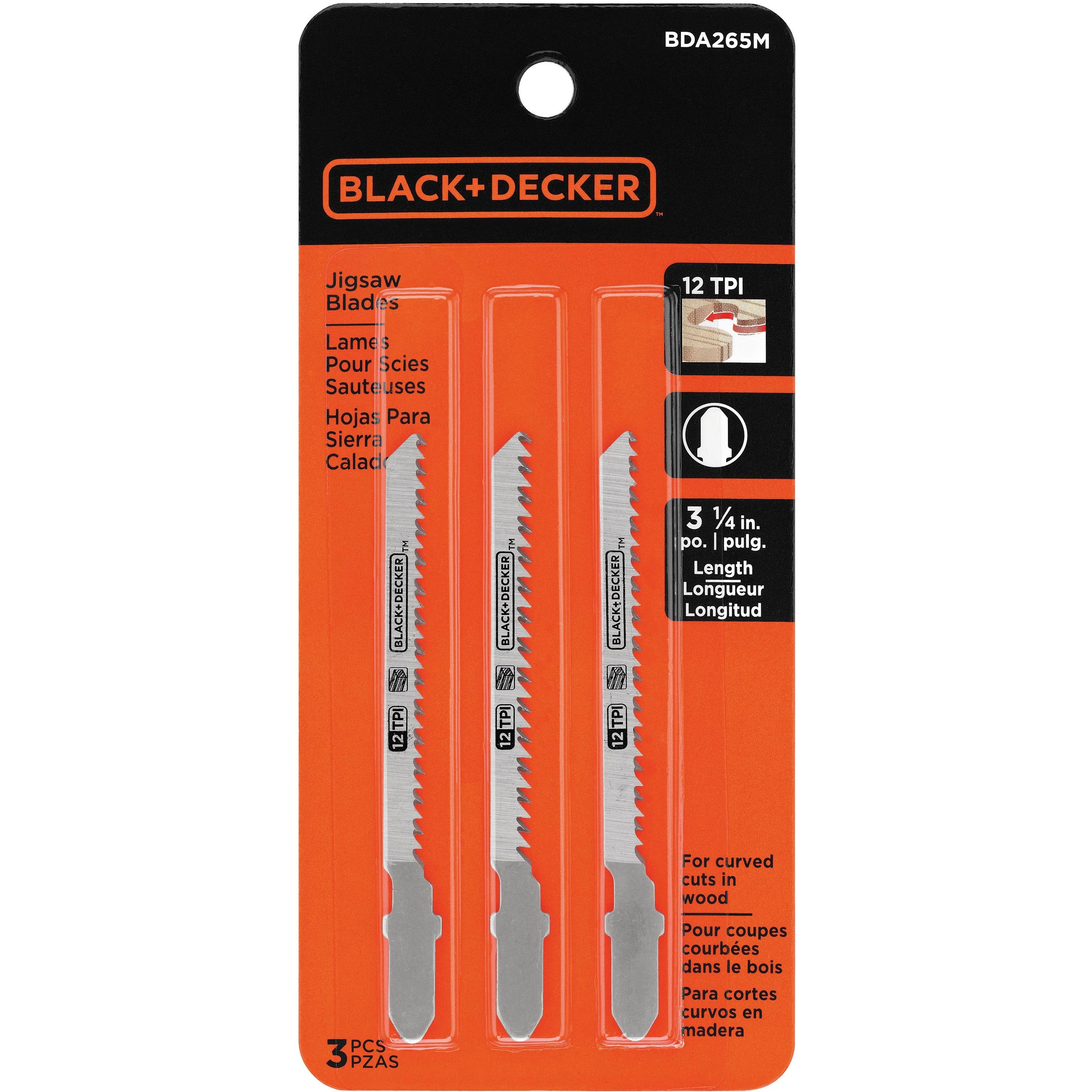 BLACK+DECKER BDA265M 3pk Scroll Jig Saw Blades Walmart