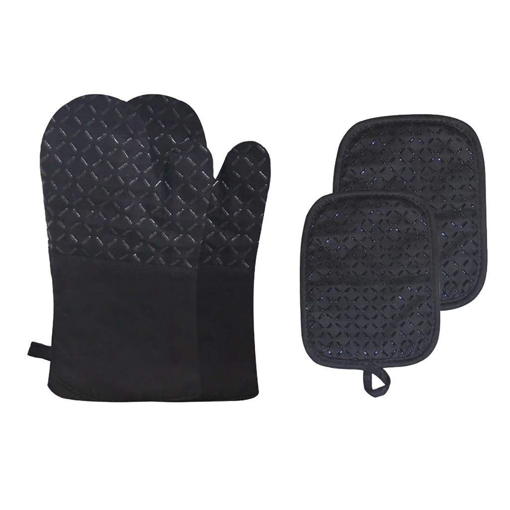 Miarhb Oven Mitts and Pot Holders Kitchen Oven Mitts Silicone Oven Non