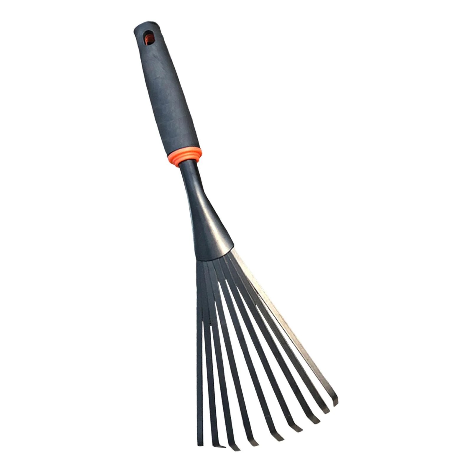 Garden Hand Rake Soil Tiller with Ergonomic Handle, Small Leaf Rakes Great for Gardening, Garden