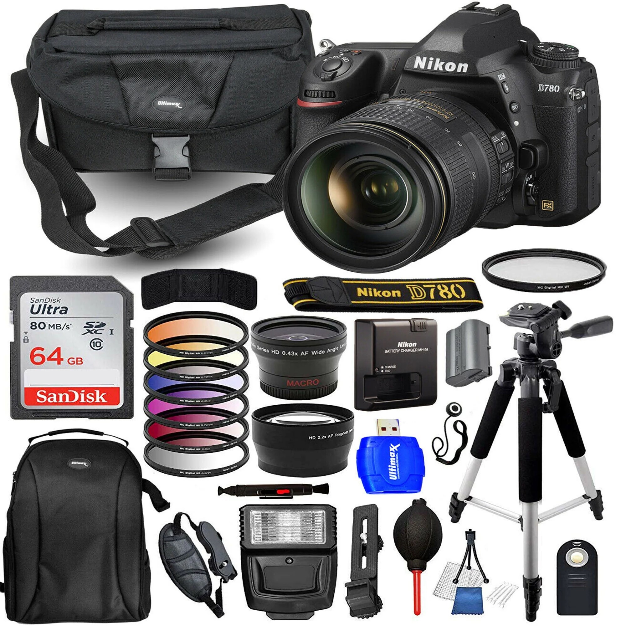 Nikon D780 DSLR Camera with 24120mm Lens Deluxe Bundle