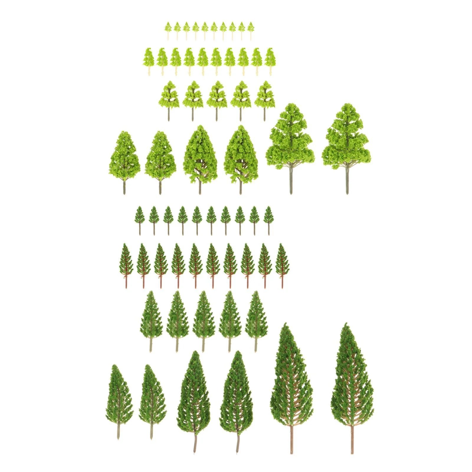 62Pcs Model Trees, Railroad Green Scenery Tree, Train Scenery