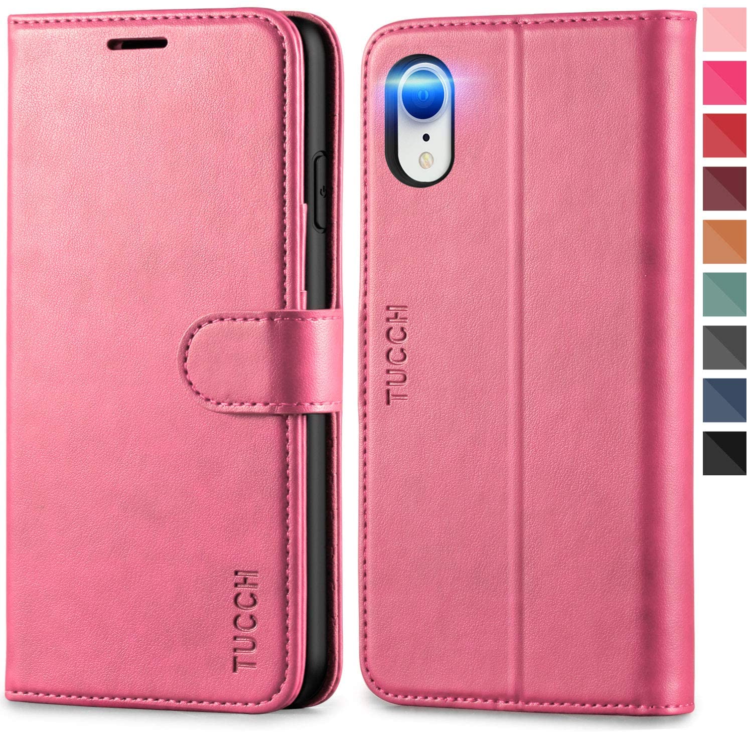 TUCCH iPhone XR Case, RFID Wallet Case PU Leather iPhone XR Flip Cover
