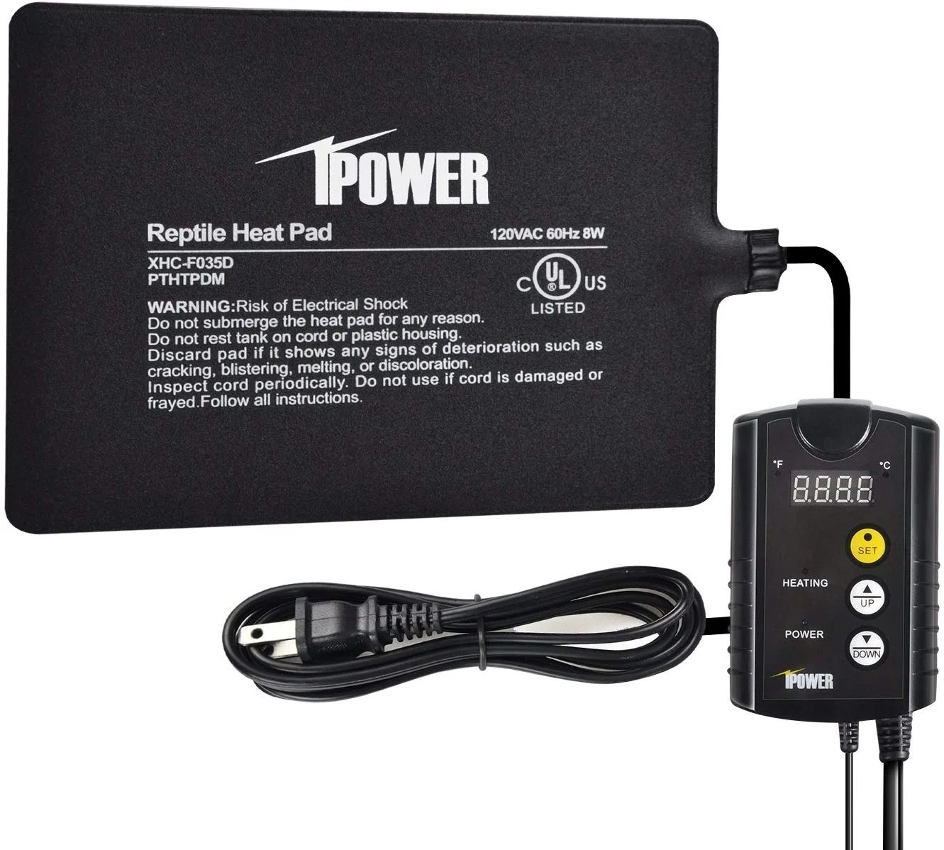 iPower 6"x 8" 8 Watt Terrarium Reptile Heating Pad Under