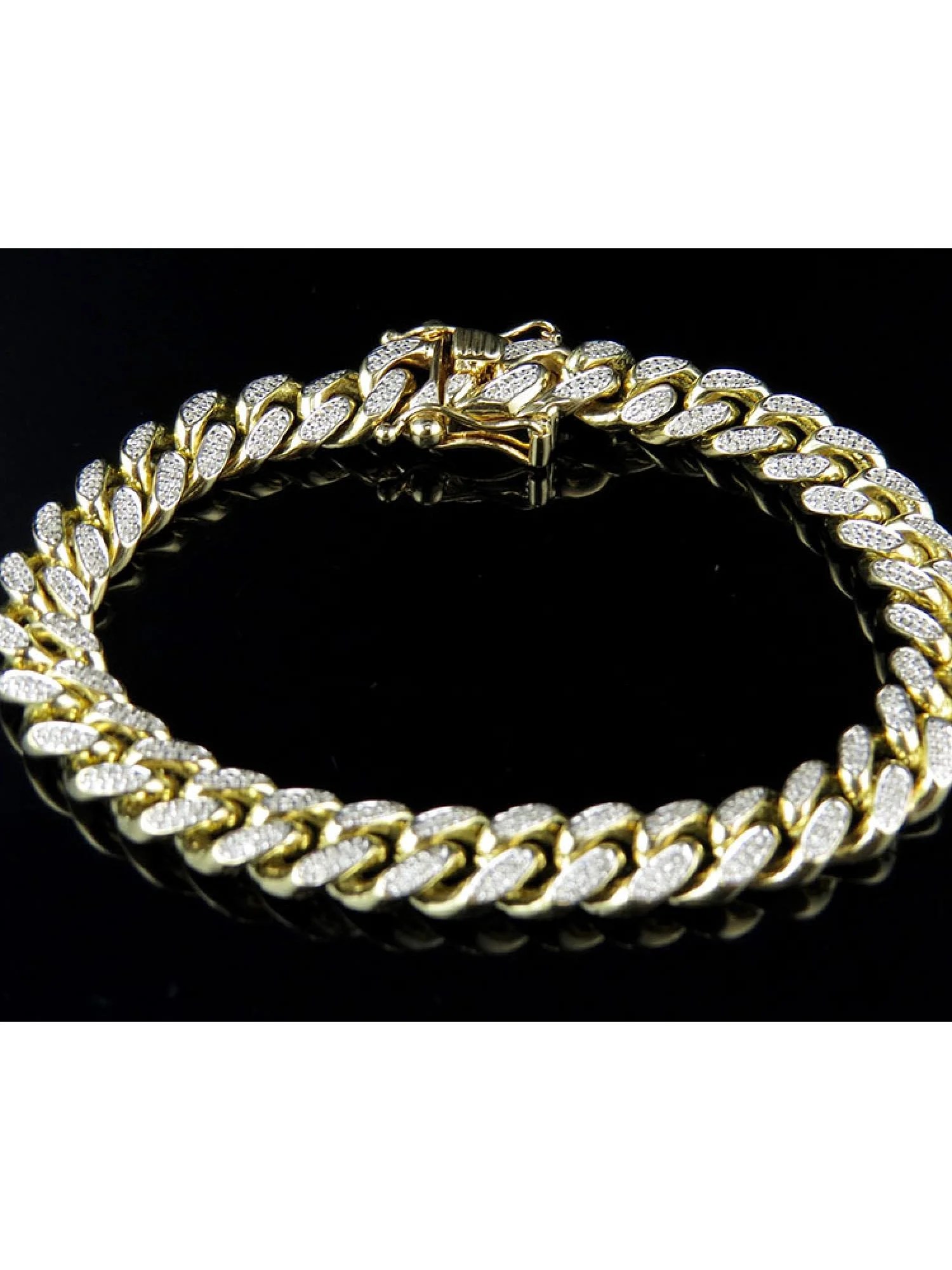 Jewelry Unlimited Men's Solid 10K Yellow Gold Real Diamonds Miami