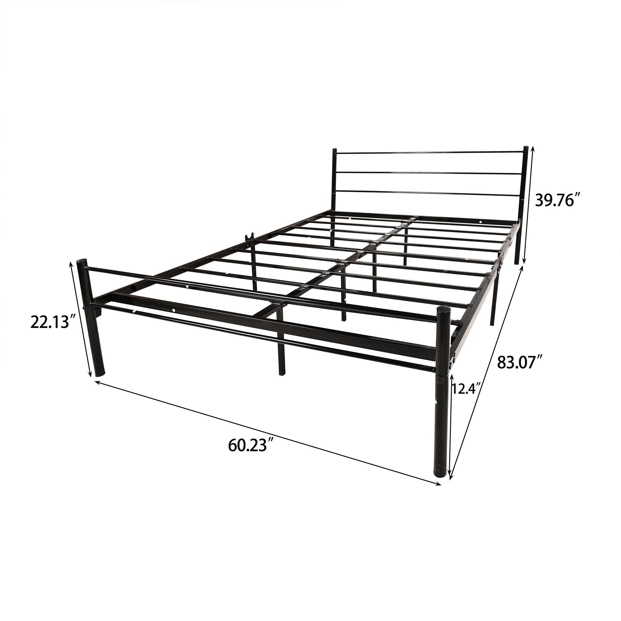 Buy Queen Platform Base Wrought Iron Bed Frame for Bedroom Guest Room