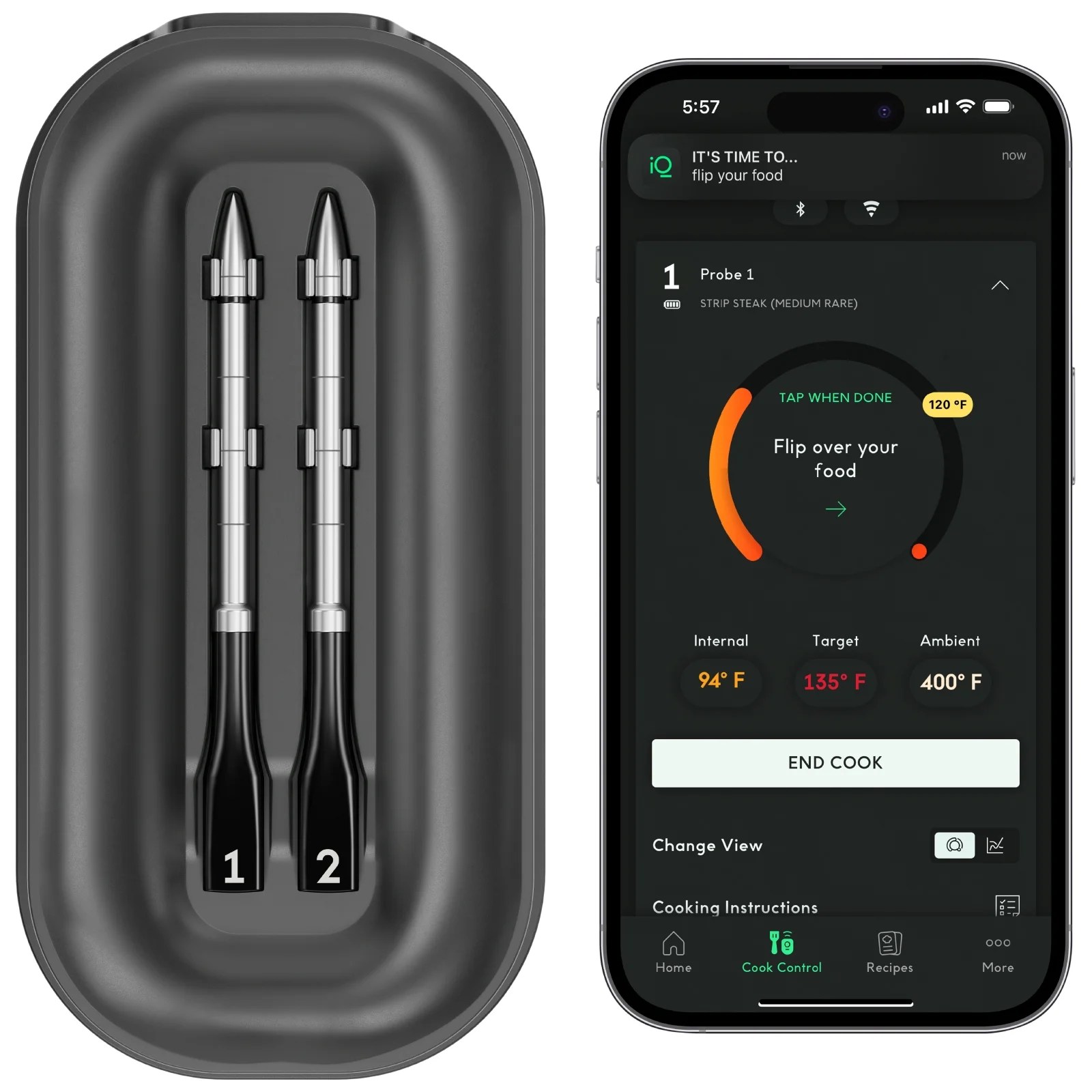 Chef iQ Smart Wireless Meat Thermometer Unlimited Range, Bluetooth