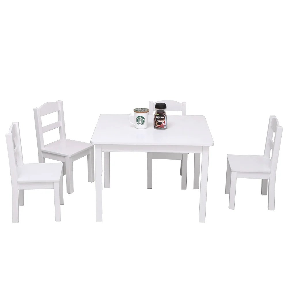 Toddler Table and Chair Set, Easy Clean 5 Pcs Kids Table and Chair Set