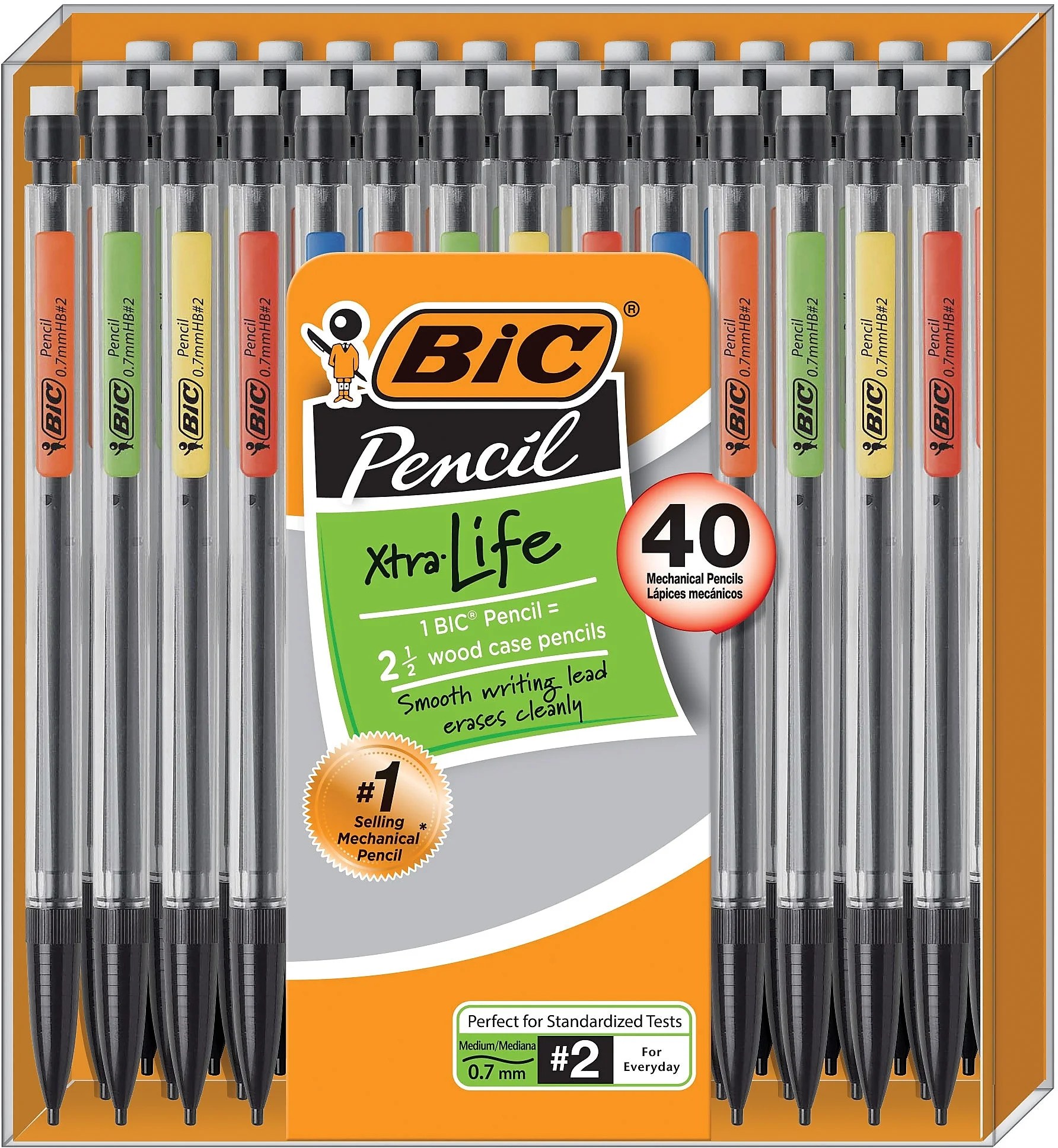 BIC XtraLife Mechanical Pencils No. 2 Medium Lead 40/Pack (MPP40MJBLK