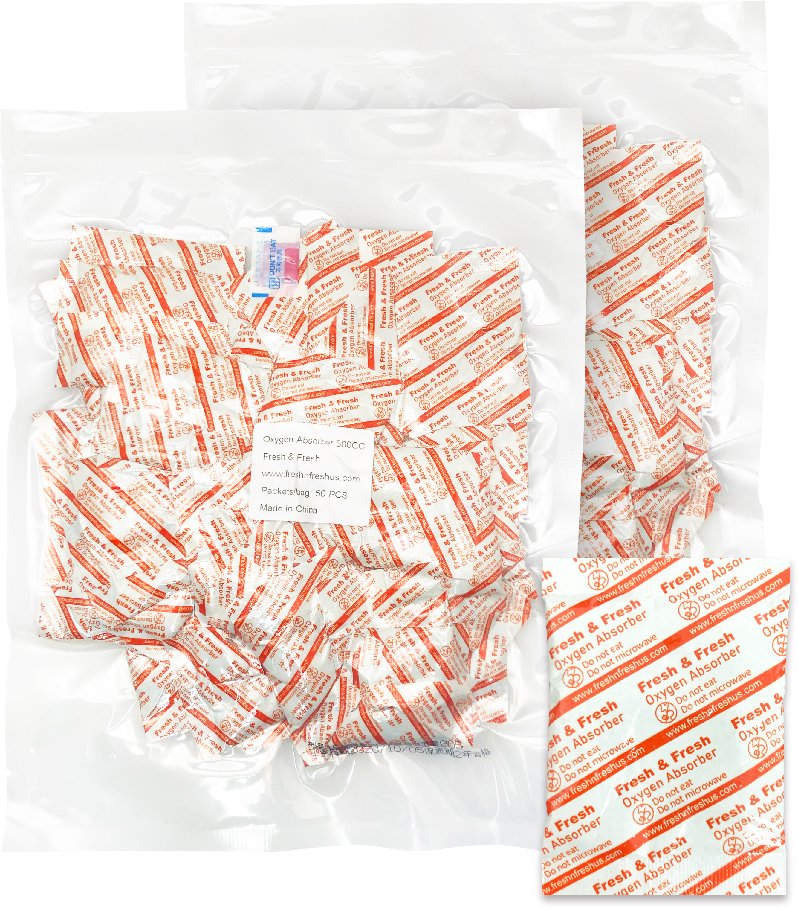 Fresh & Fresh [100 Packs] 500 CC Premium Oxygen Absorbers(2 Bag of 50