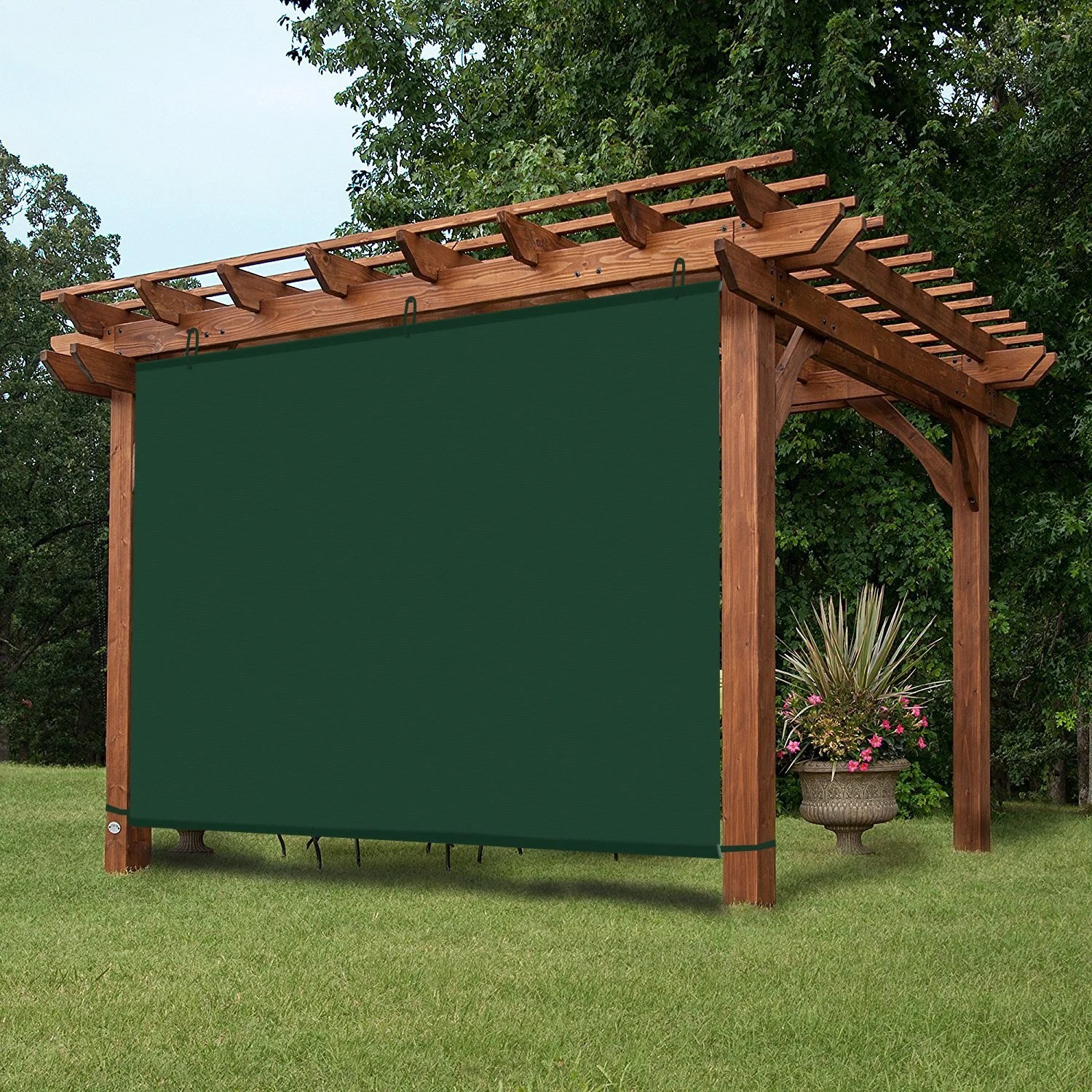 Easy2Hang Waterproof 5x5ft Dark Green Adjustable Side SunShade Panel